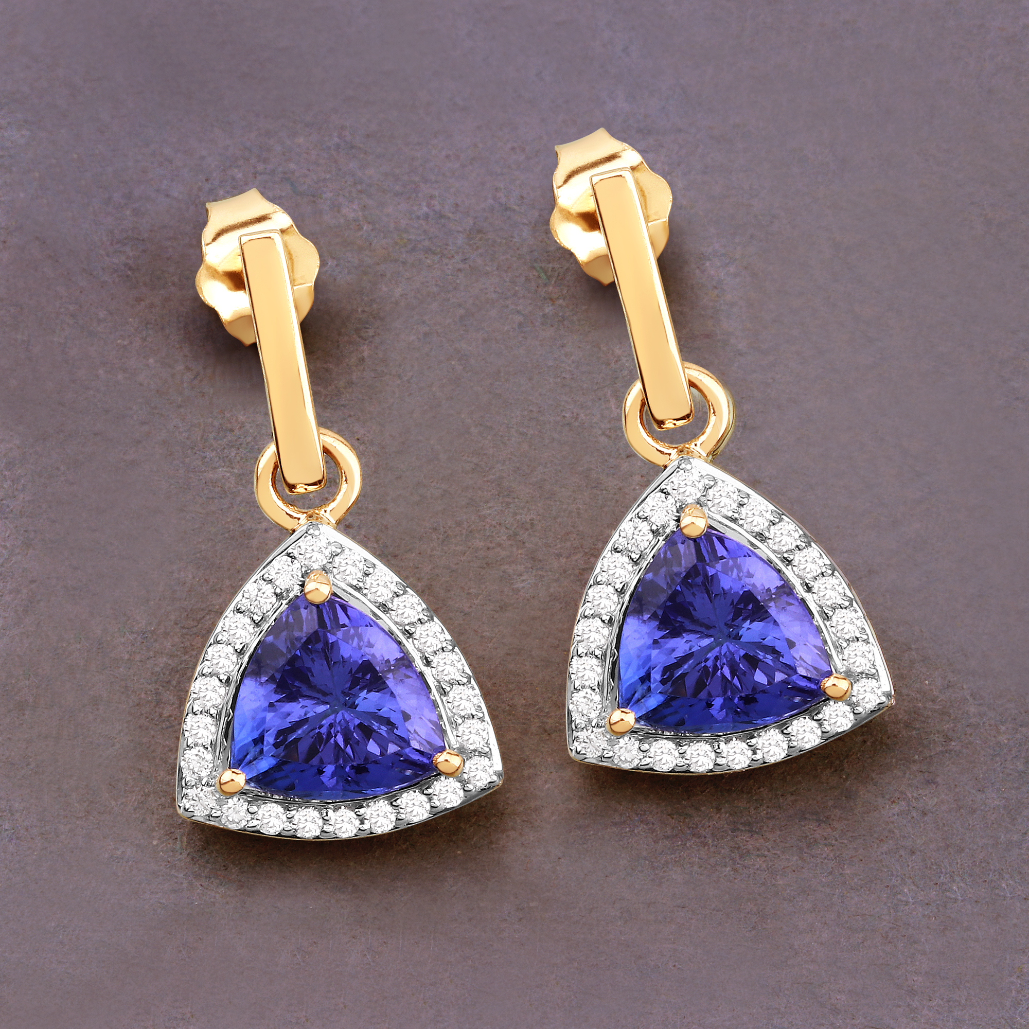 3.48 CT Tanzanite and Diamond Earrings
