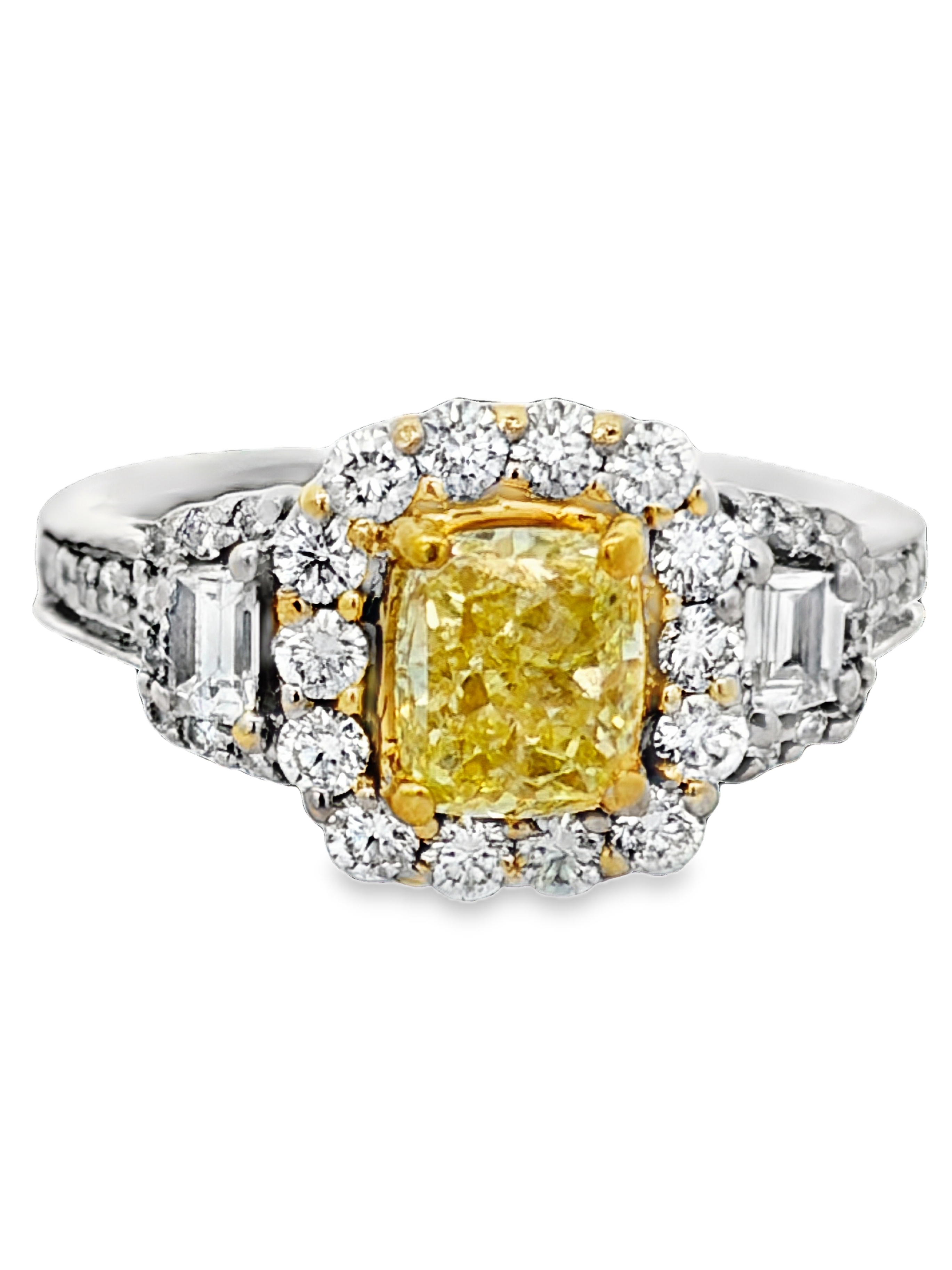 GIA Certified Fancy Yellow Earth Mined Diamond Ring