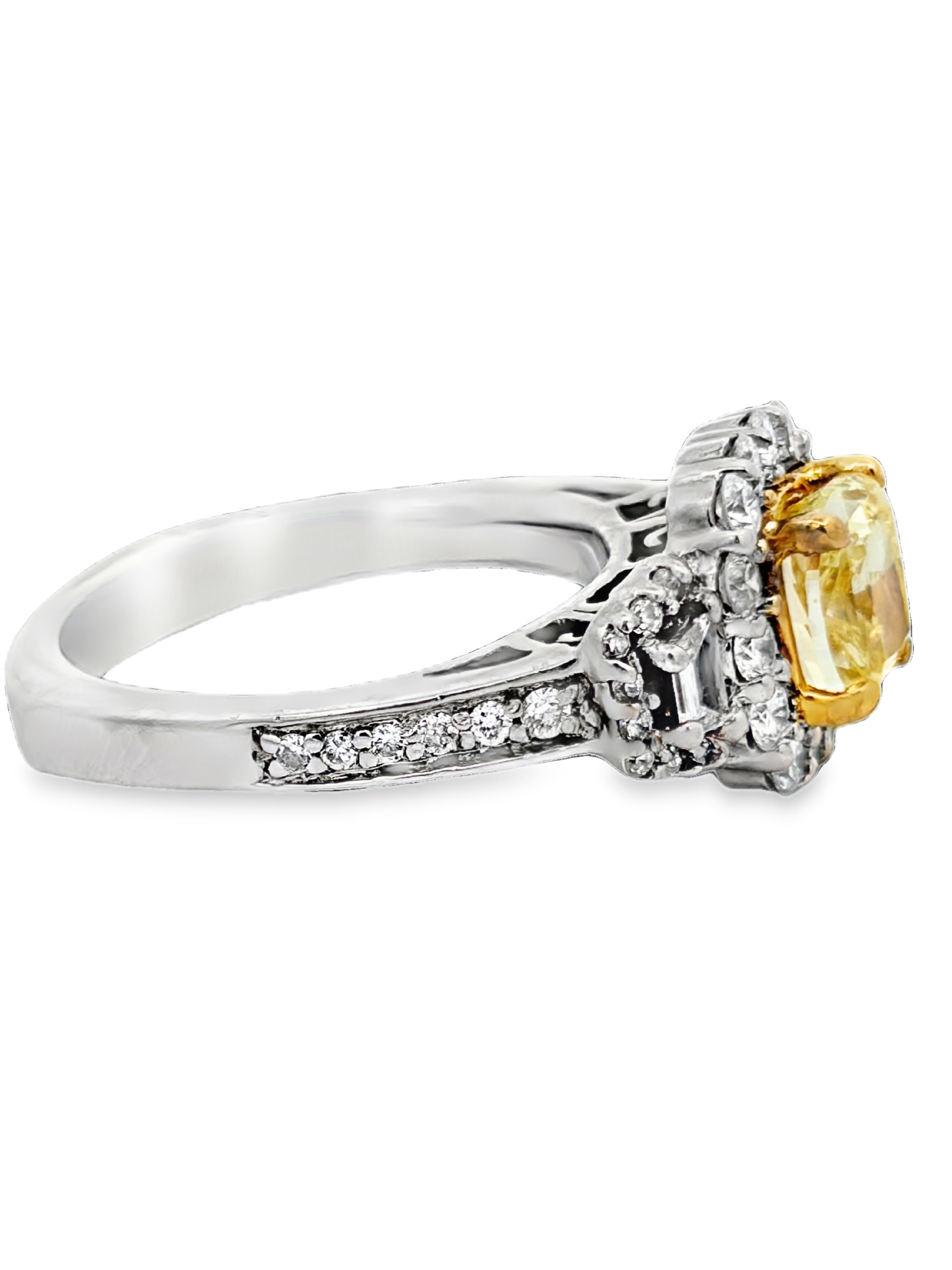 GIA Certified Fancy Yellow Earth Mined Diamond Ring