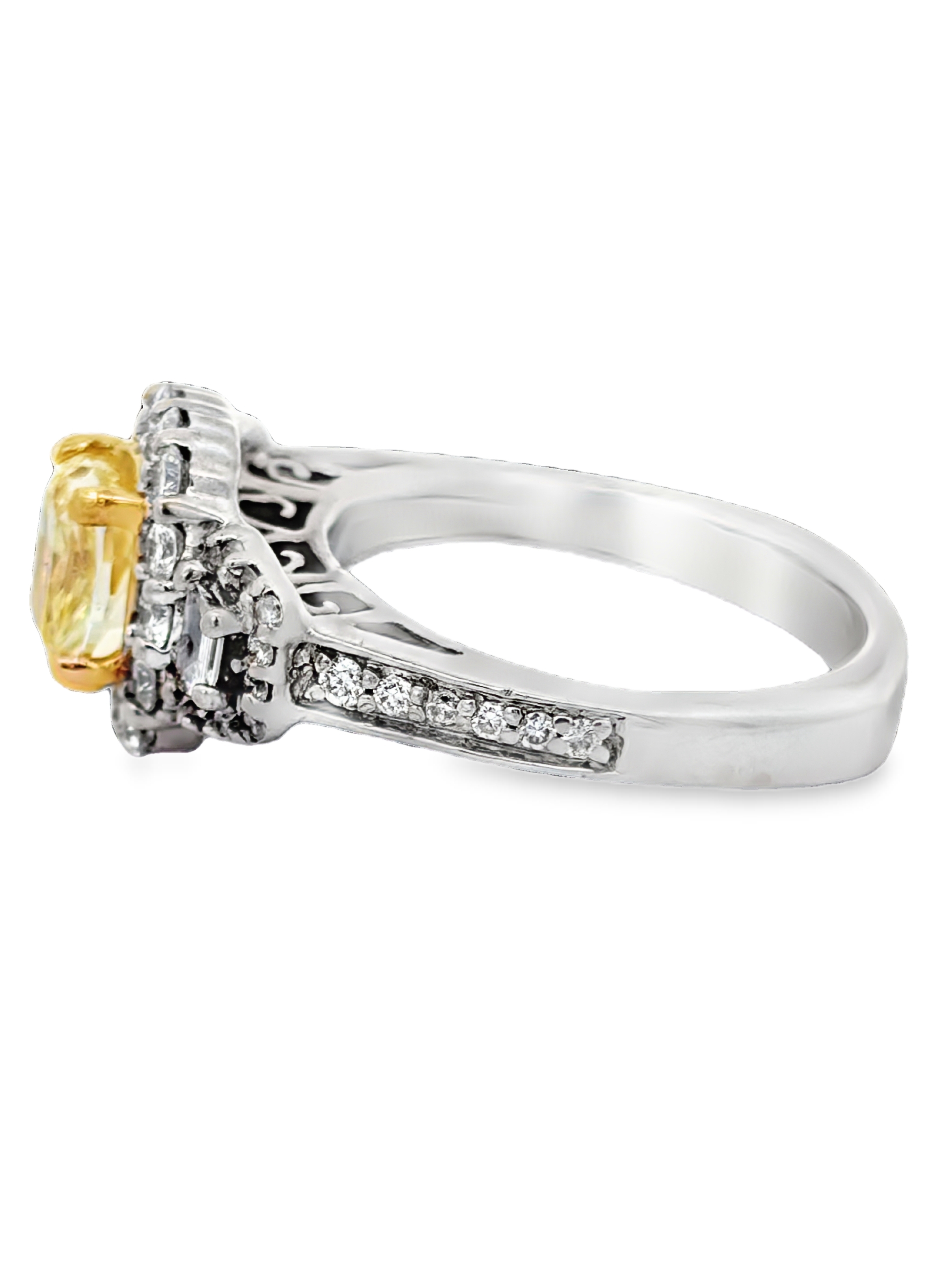 GIA Certified Fancy Yellow Earth Mined Diamond Ring