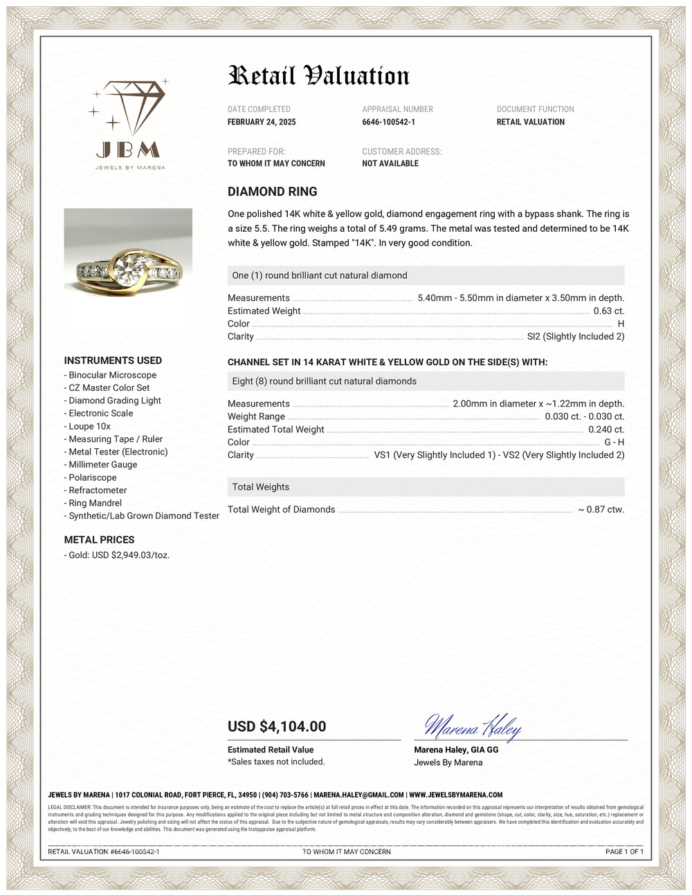 Modern Style Diamond Ring