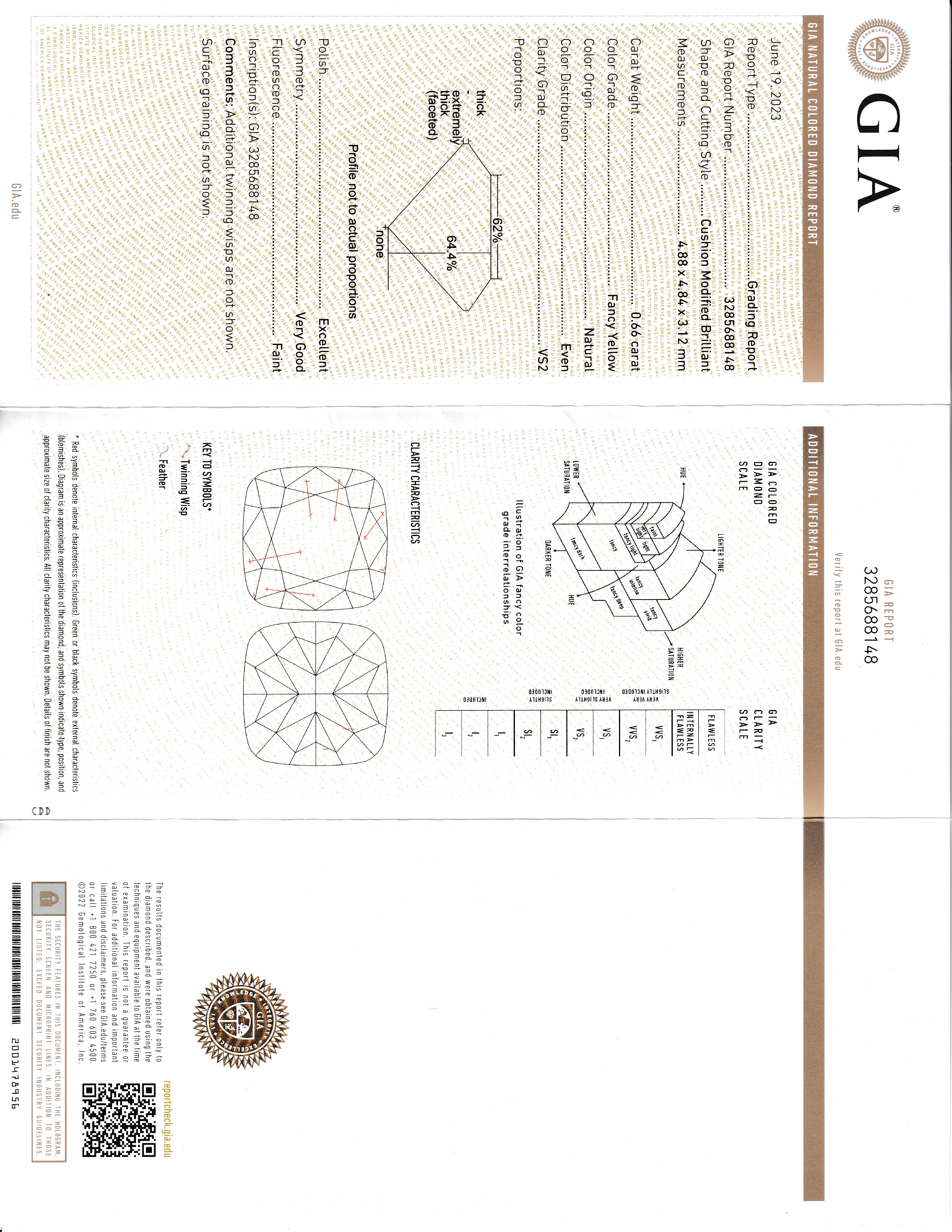 GIA Certified 0.66 Carat Cushion Cut