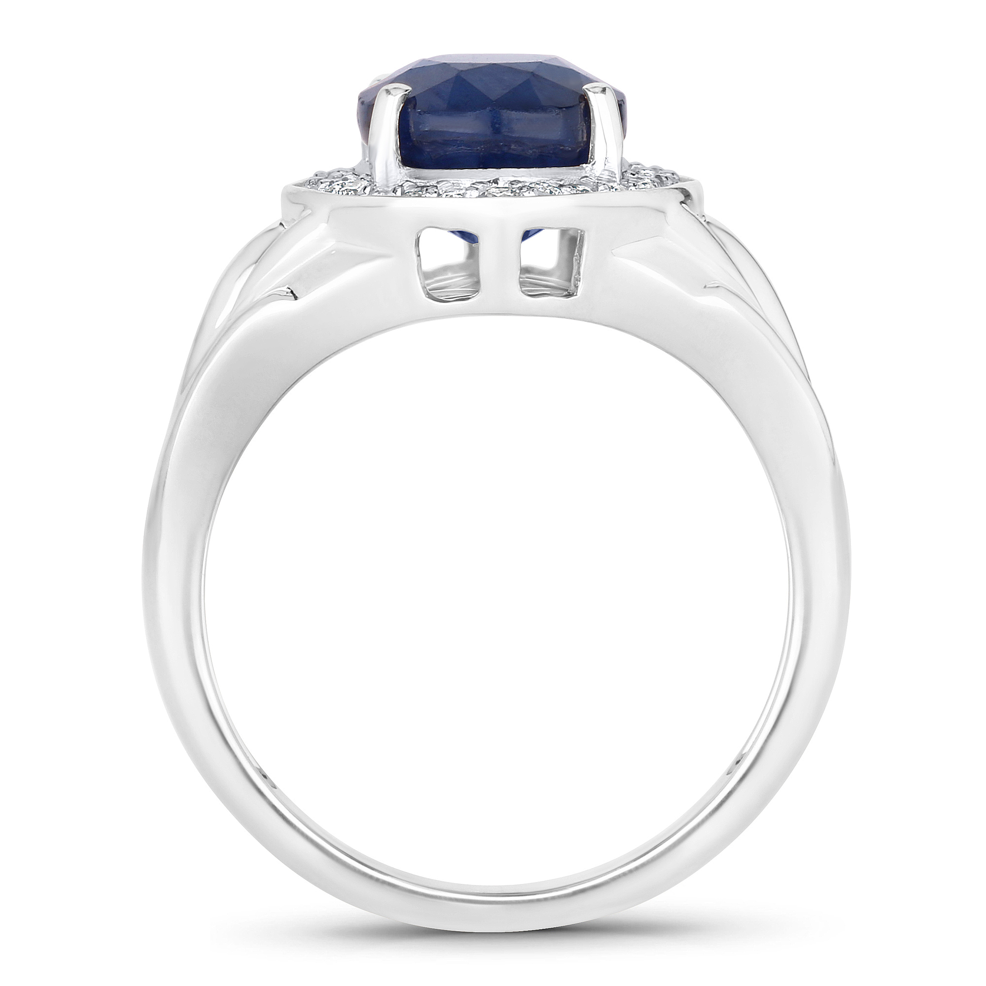 Natural Blue Sapphire and Diamond Ring