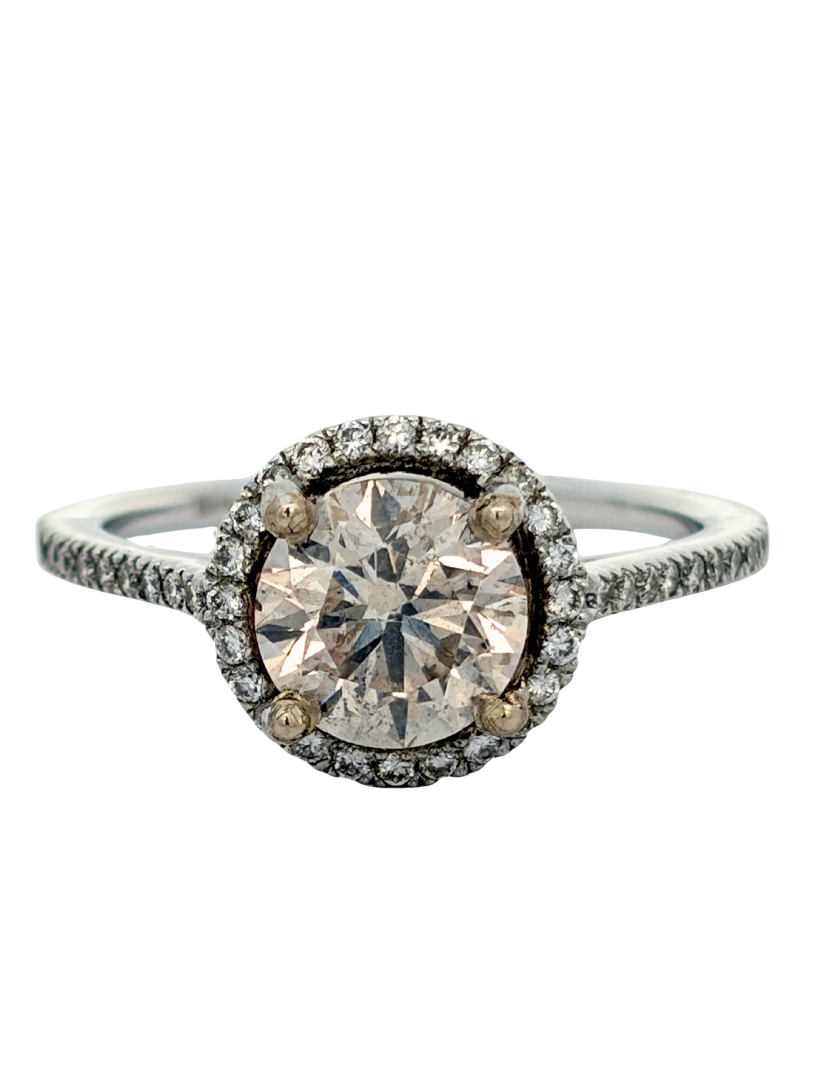 Natural Diamond Halo Engagement Ring