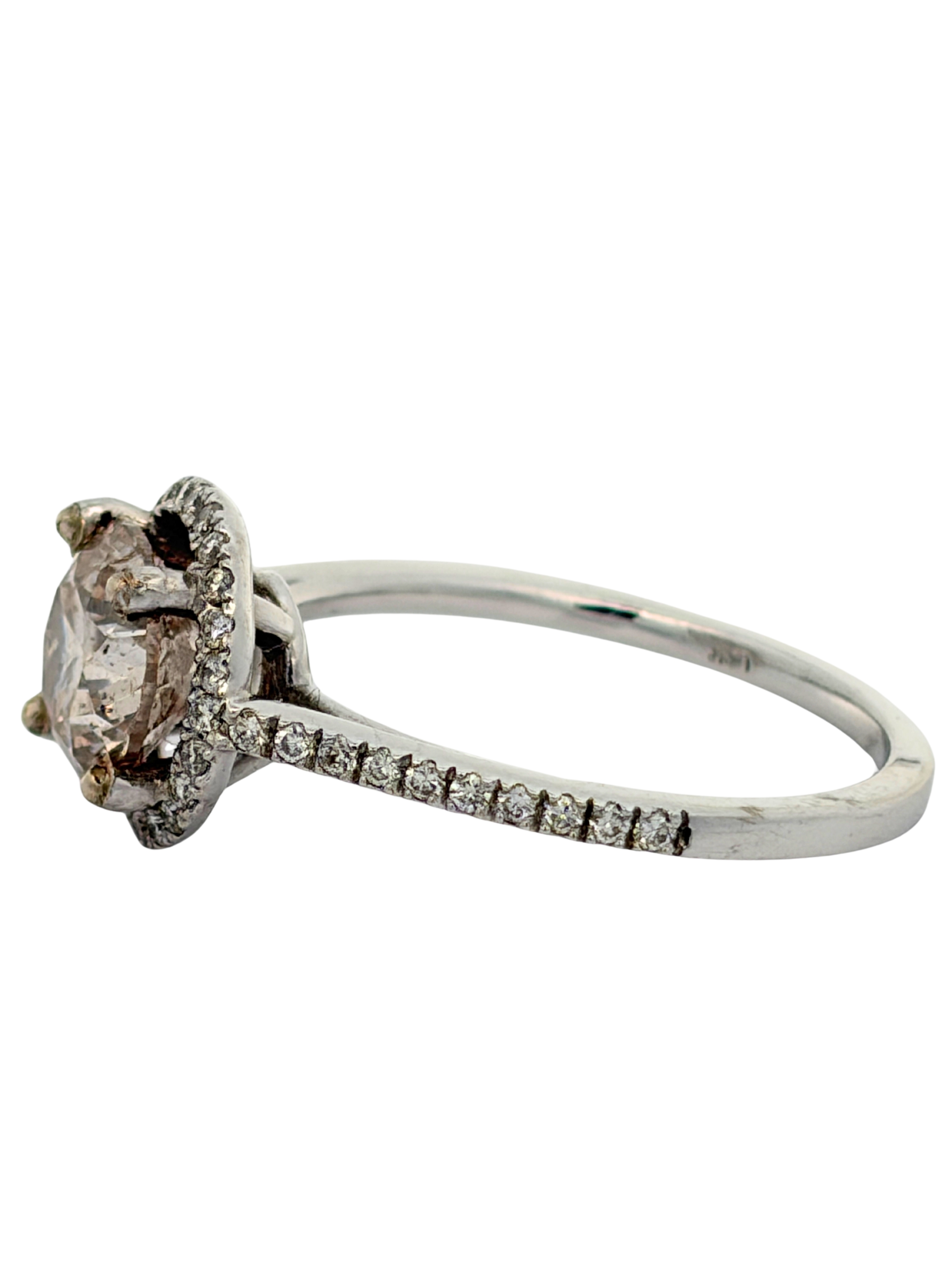 Natural Diamond Halo Engagement Ring