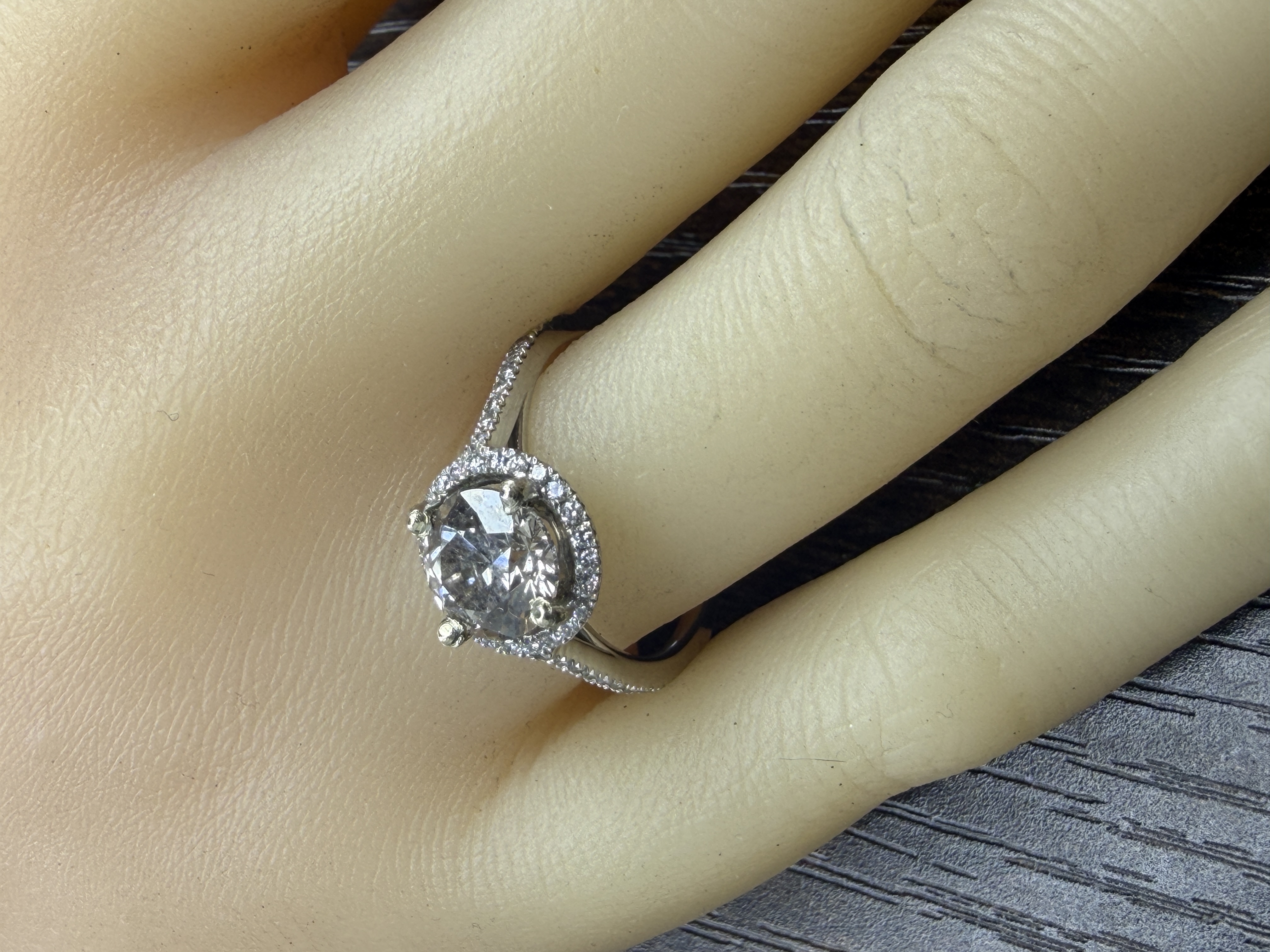 Natural Diamond Halo Engagement Ring