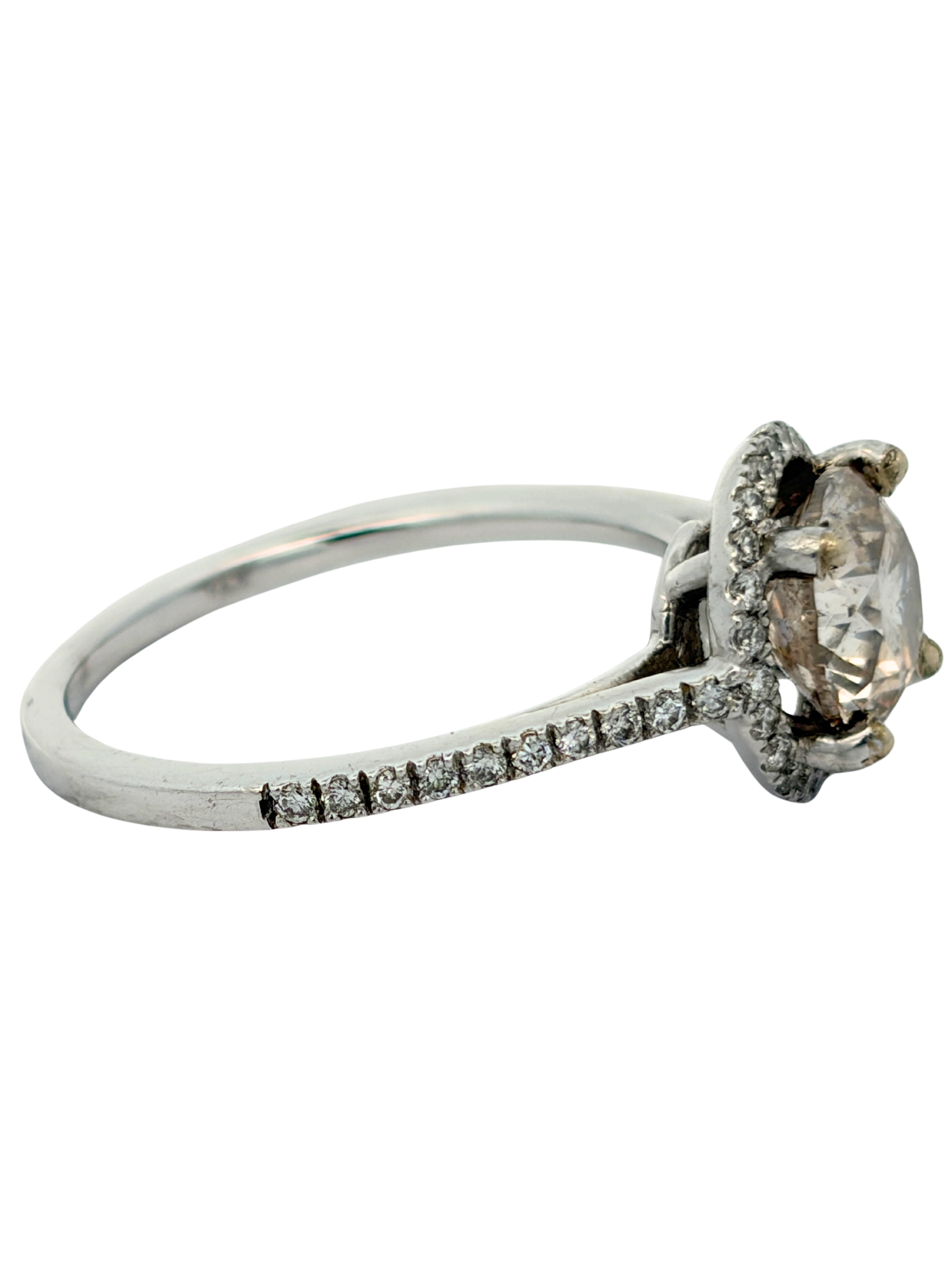 Natural Diamond Halo Engagement Ring