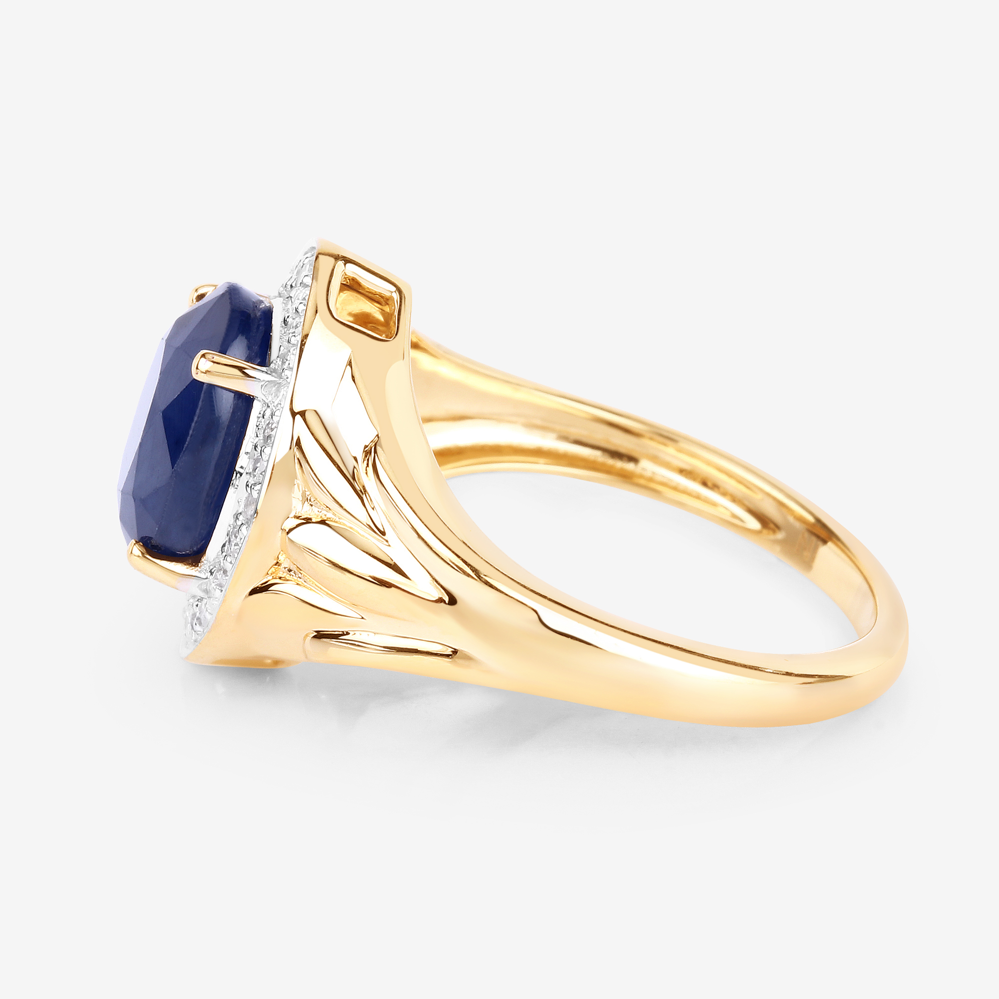 Natural Blue Sapphire and Diamond Ring