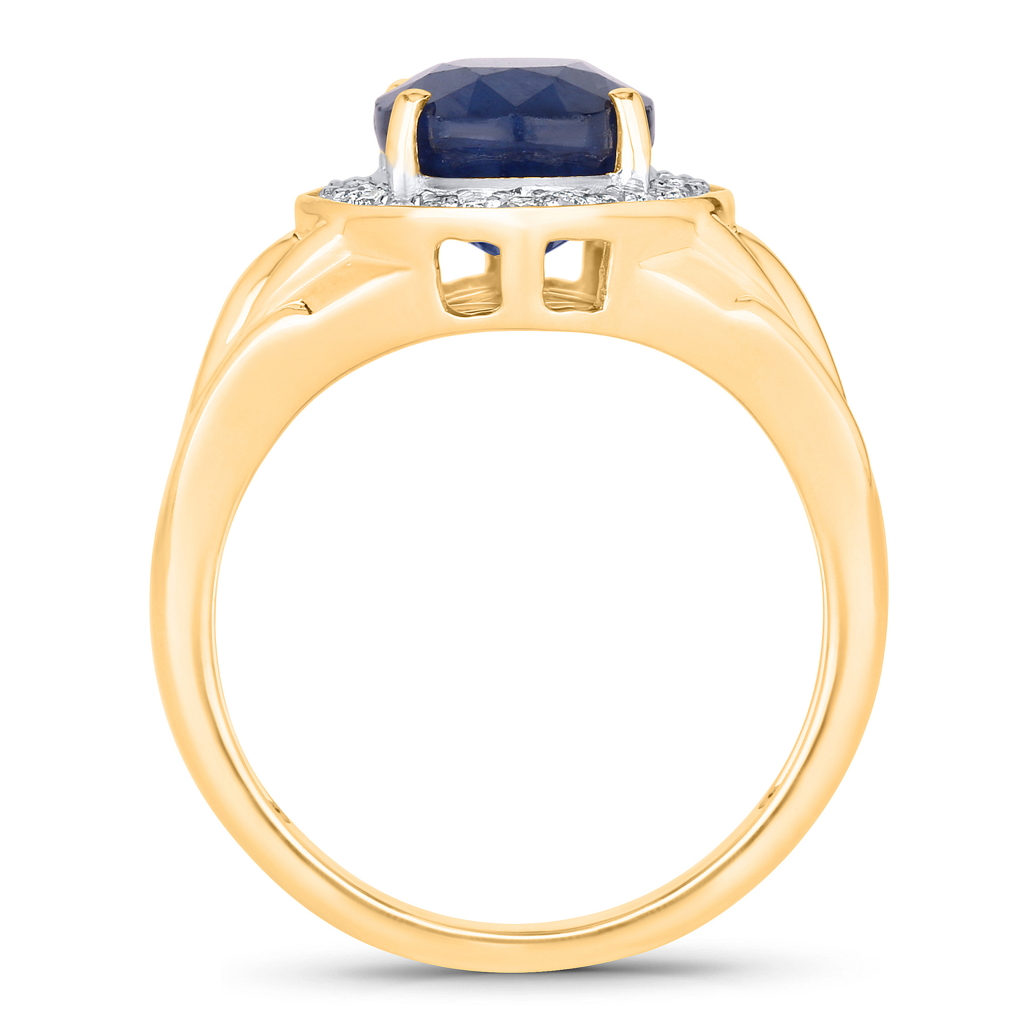 Natural Blue Sapphire and Diamond Ring