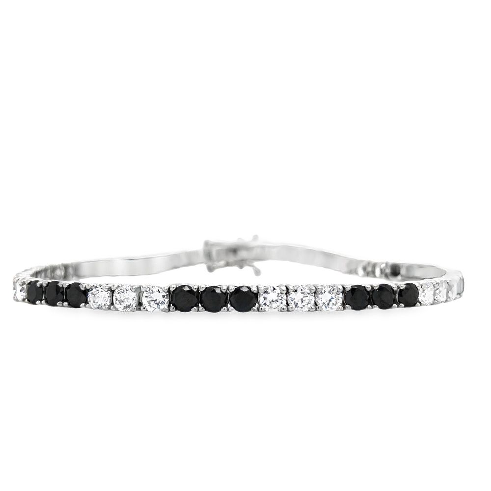 CZ and Black Onyx Tennis Bracelet