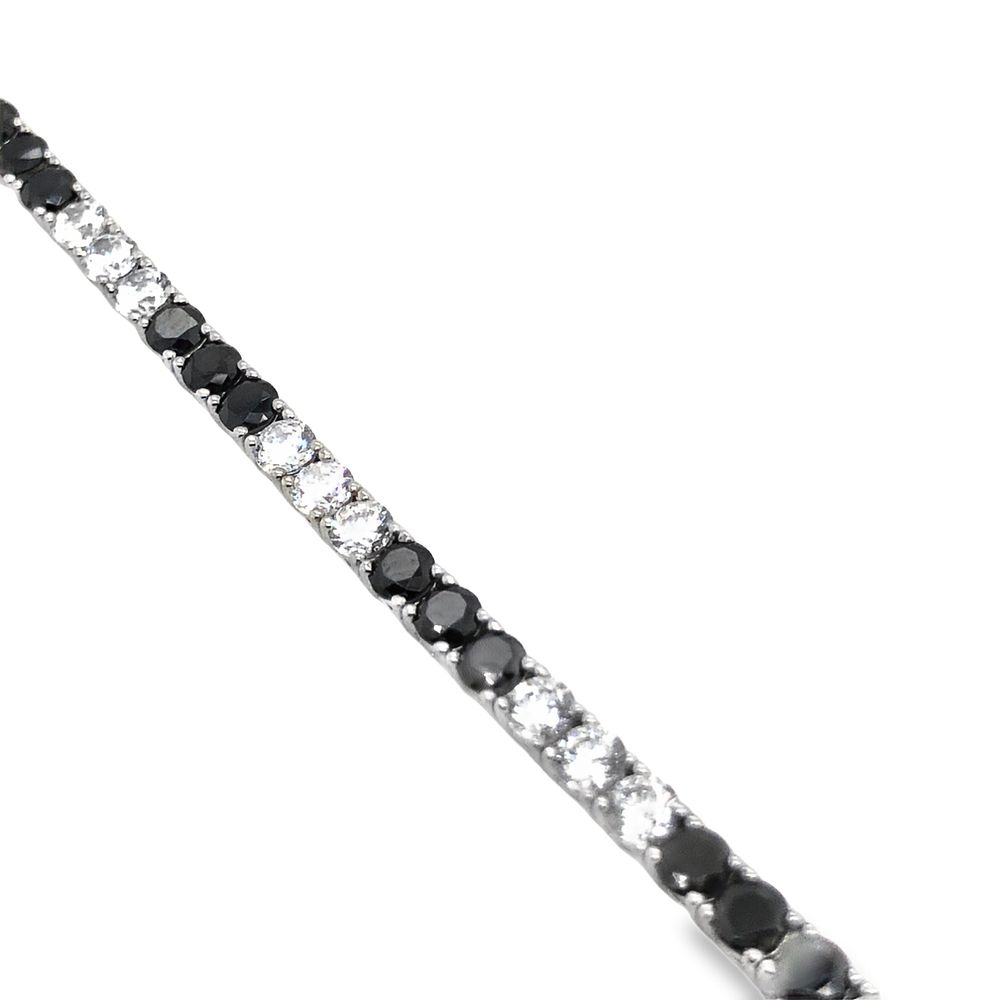 CZ and Black Onyx Tennis Bracelet