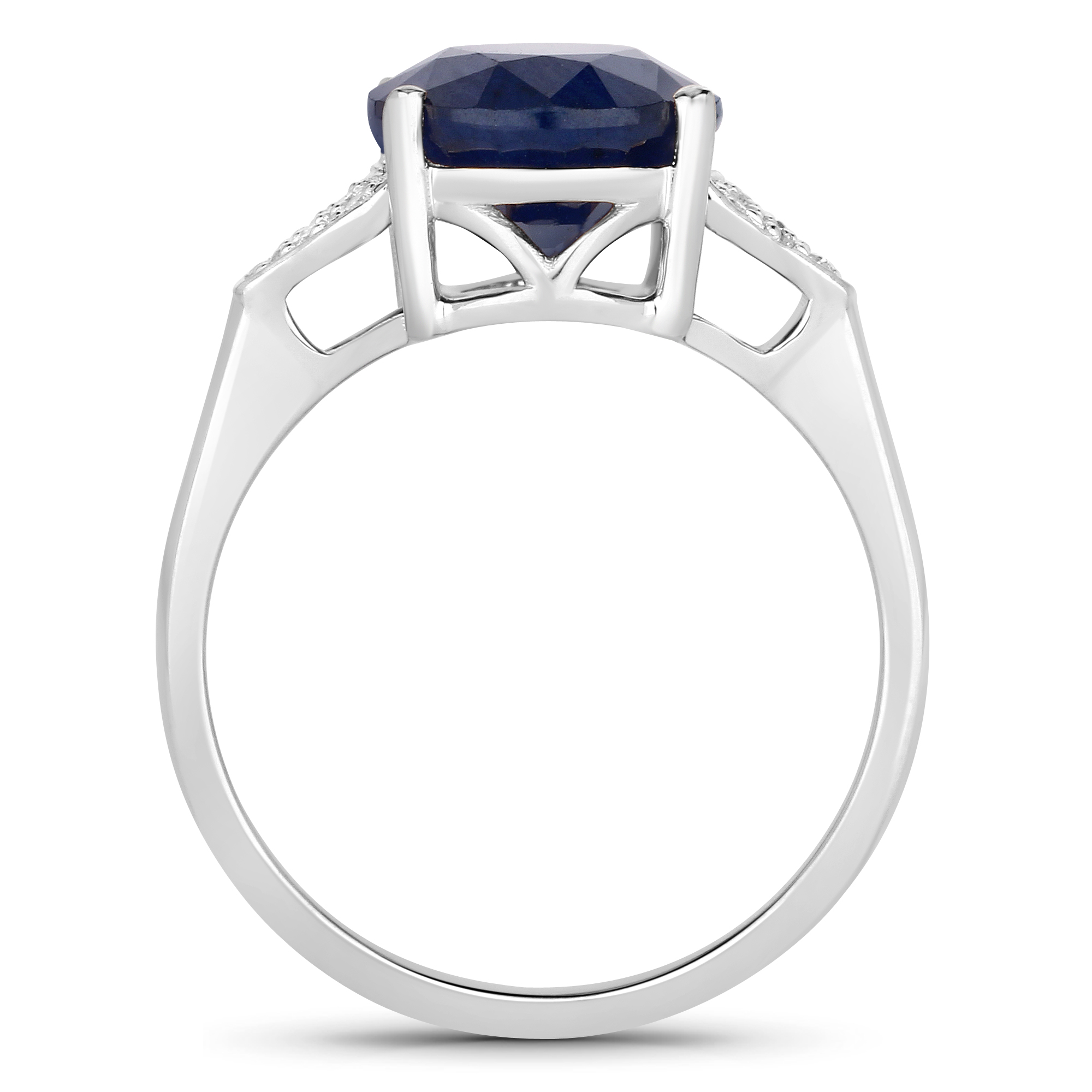 Natural Blue Sapphire and Diamond Ring