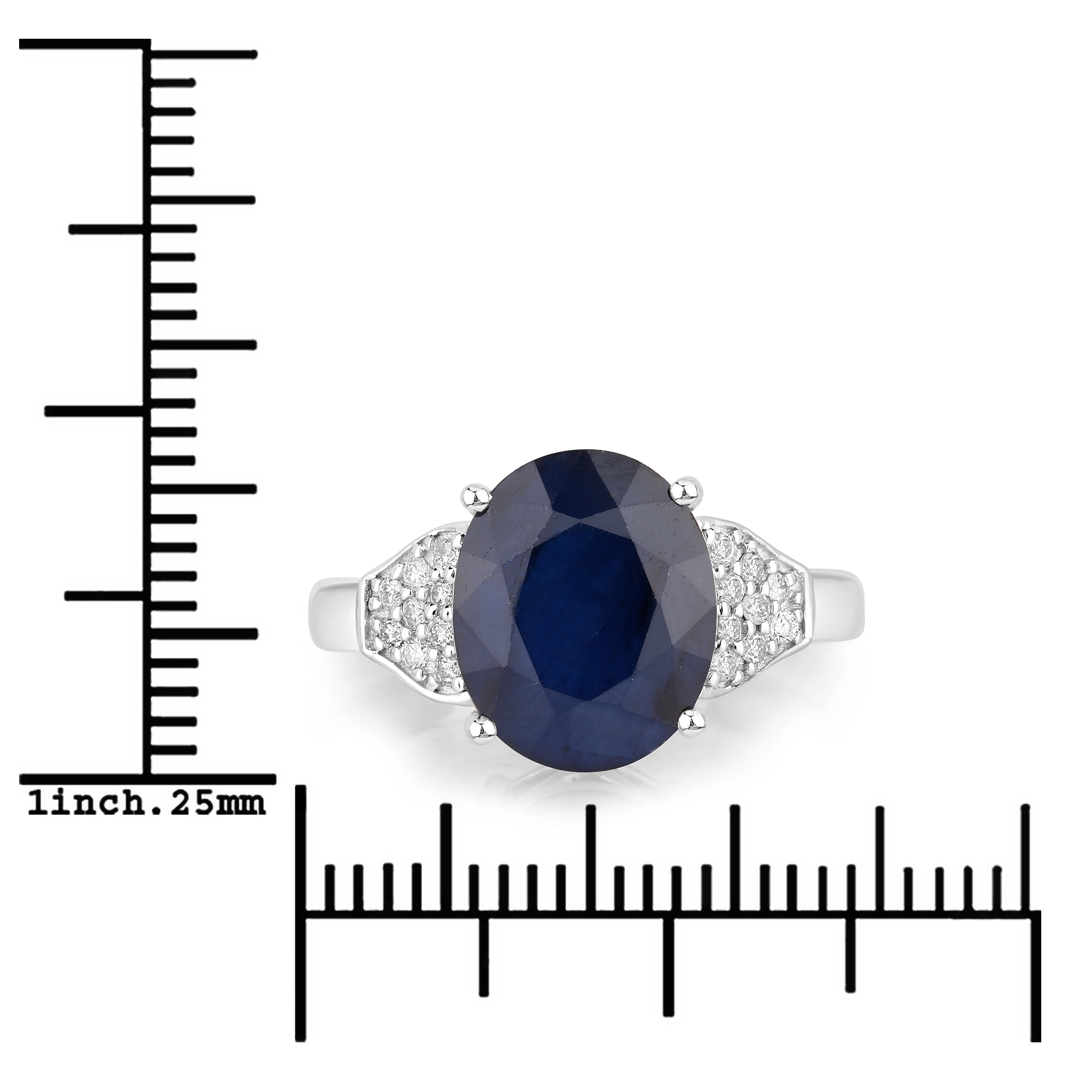 Natural Blue Sapphire and Diamond Ring