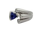 Unique Tanzanite and Diamond Ring. S/14.8-MASS 
An artfully designed and captivating bypass ring Image - 1