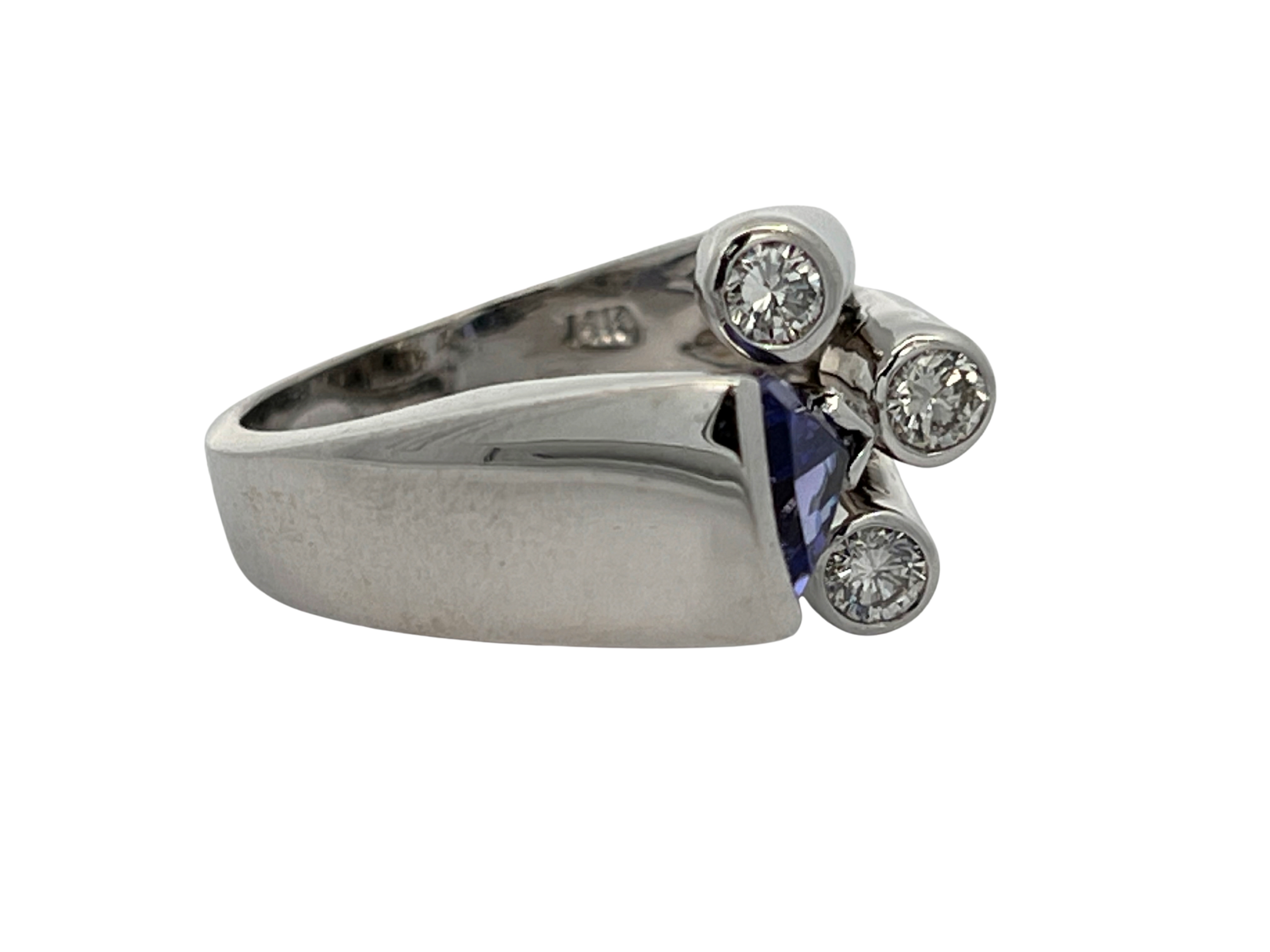 Unique Tanzanite and Diamond Ring