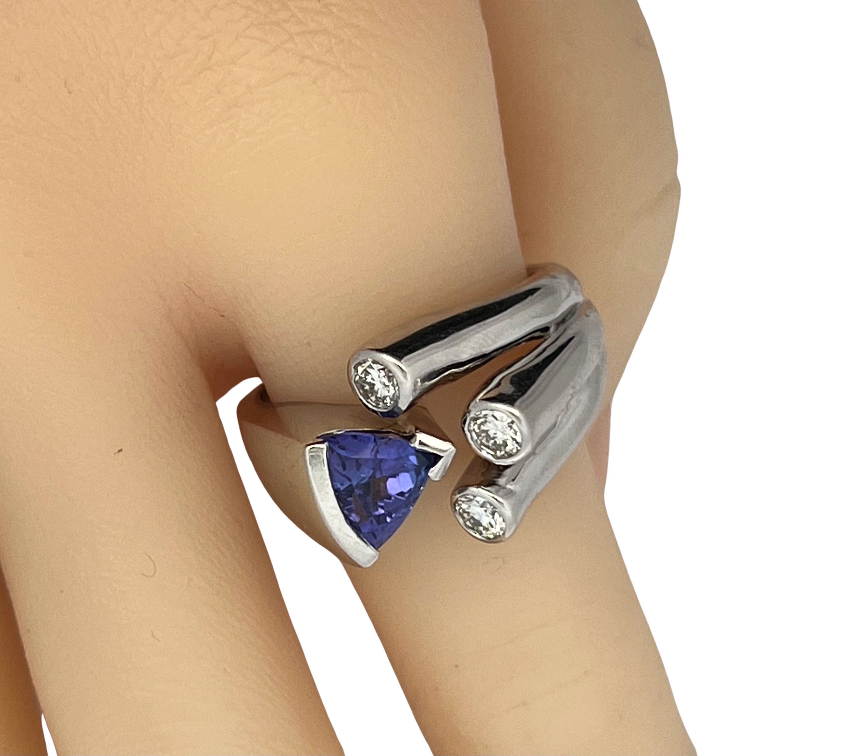 Unique Tanzanite and Diamond Ring