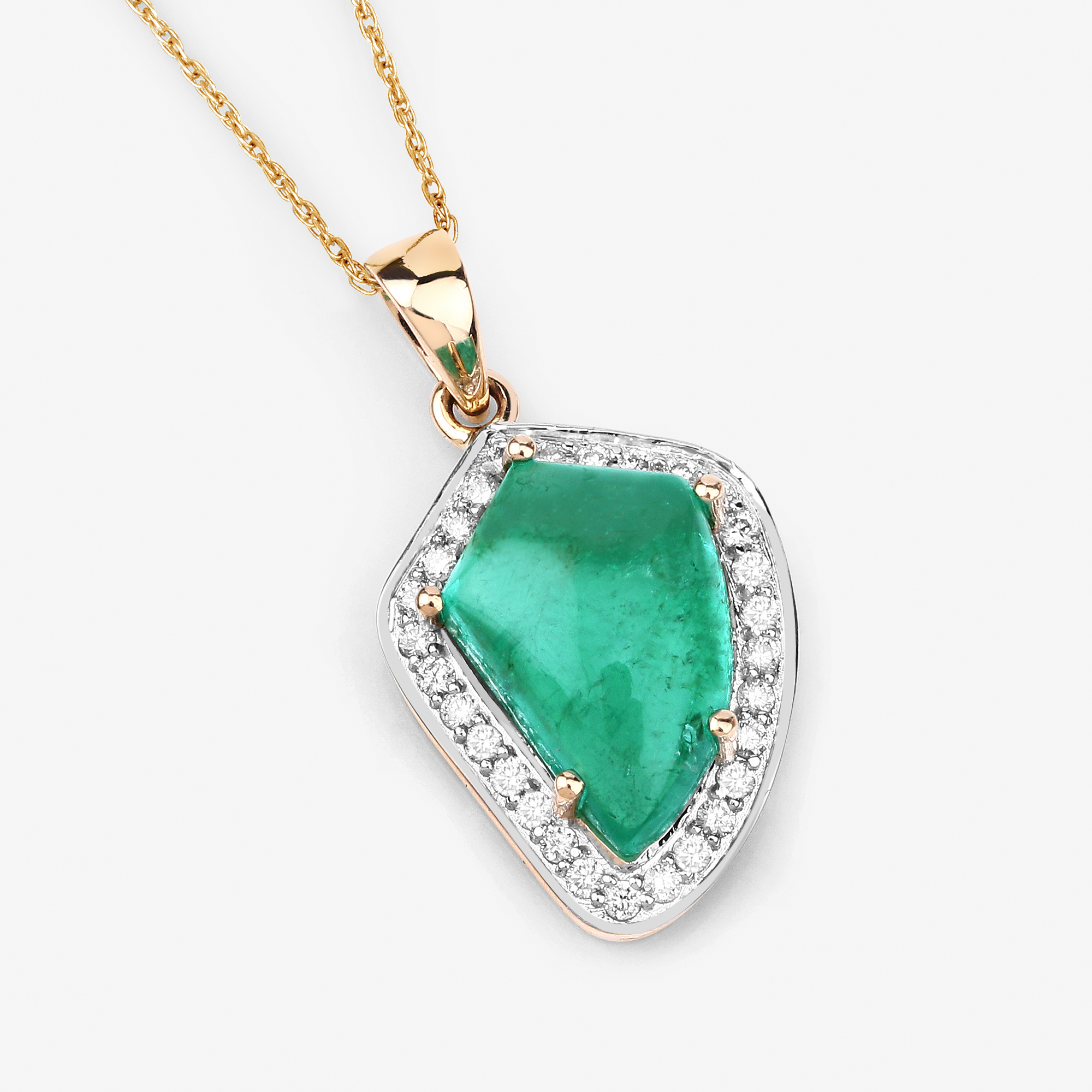 5.23 CT Zambian Emerald and Diamond Pendant