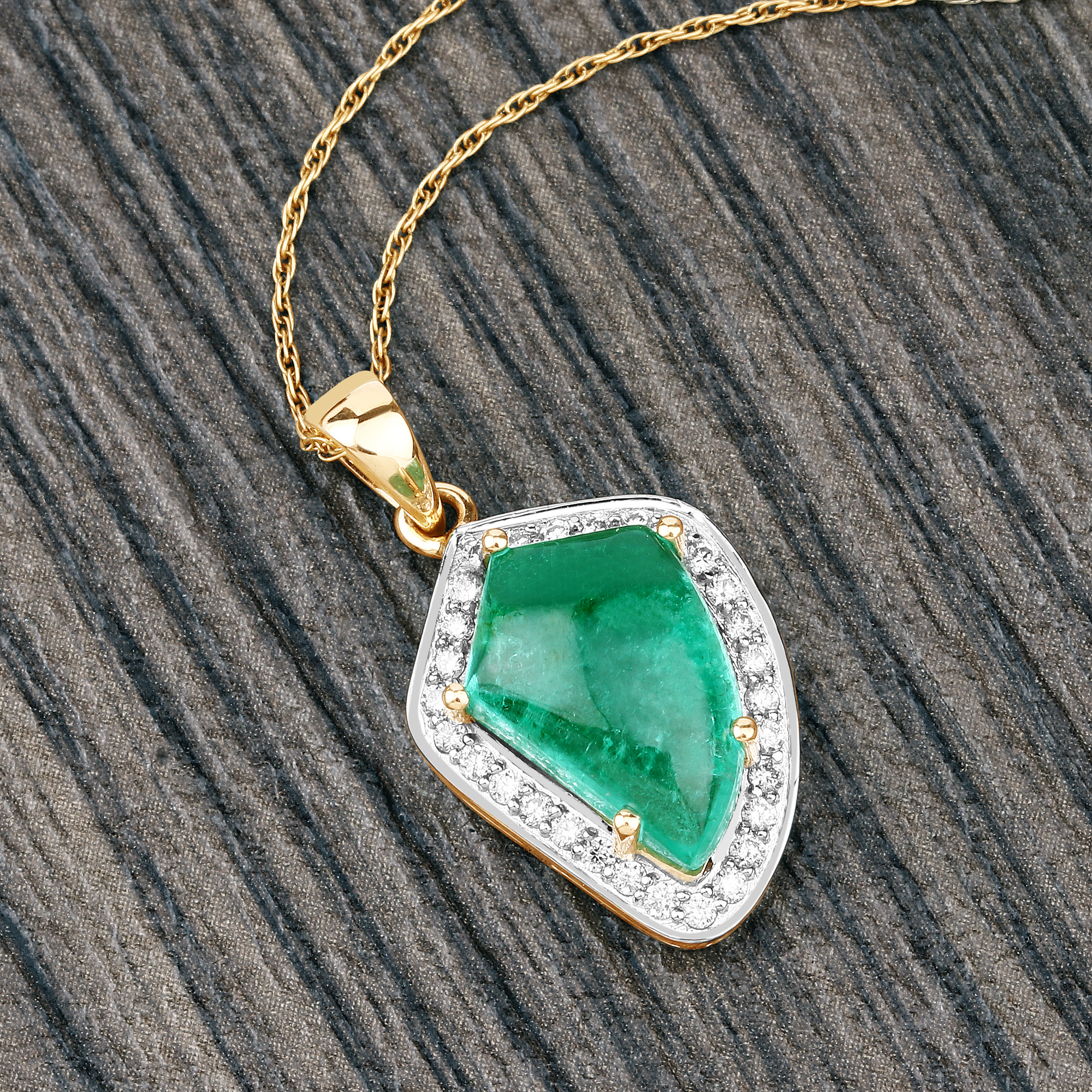 5.23 CT Zambian Emerald and Diamond Pendant