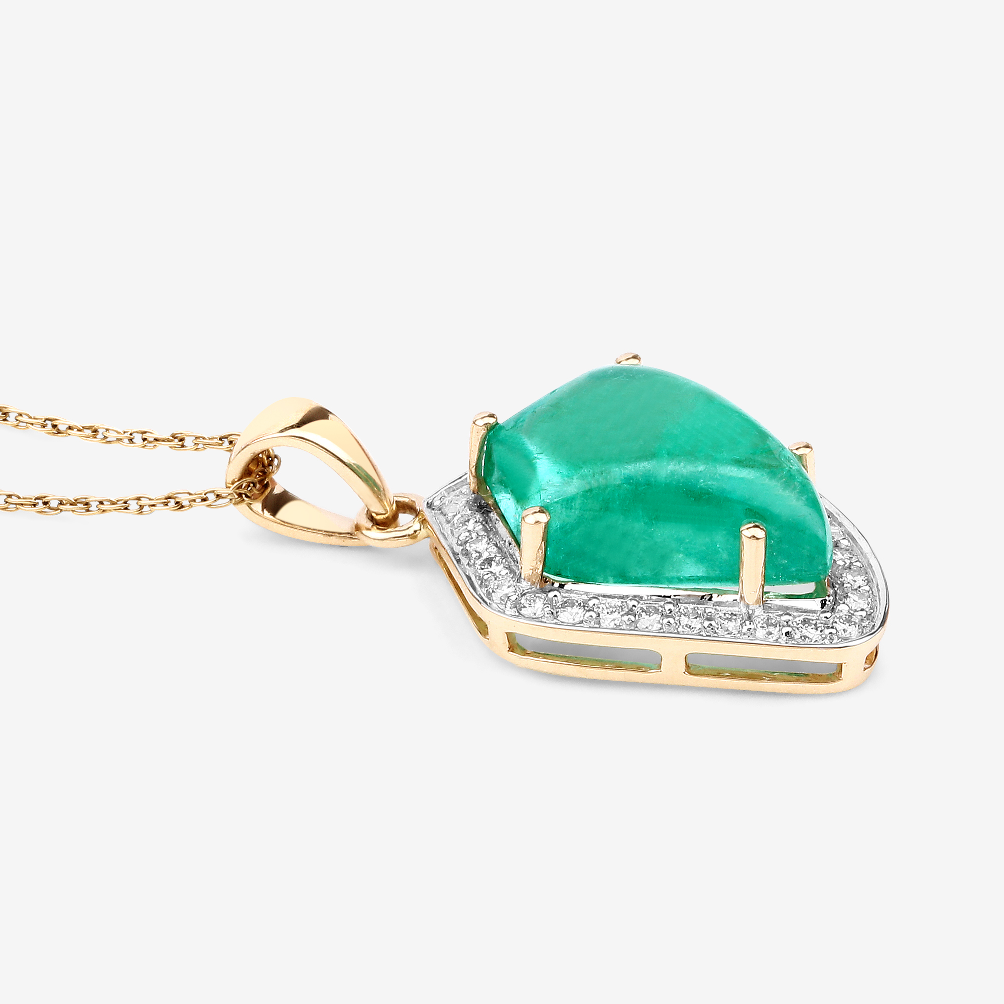 5.23 CT Zambian Emerald and Diamond Pendant