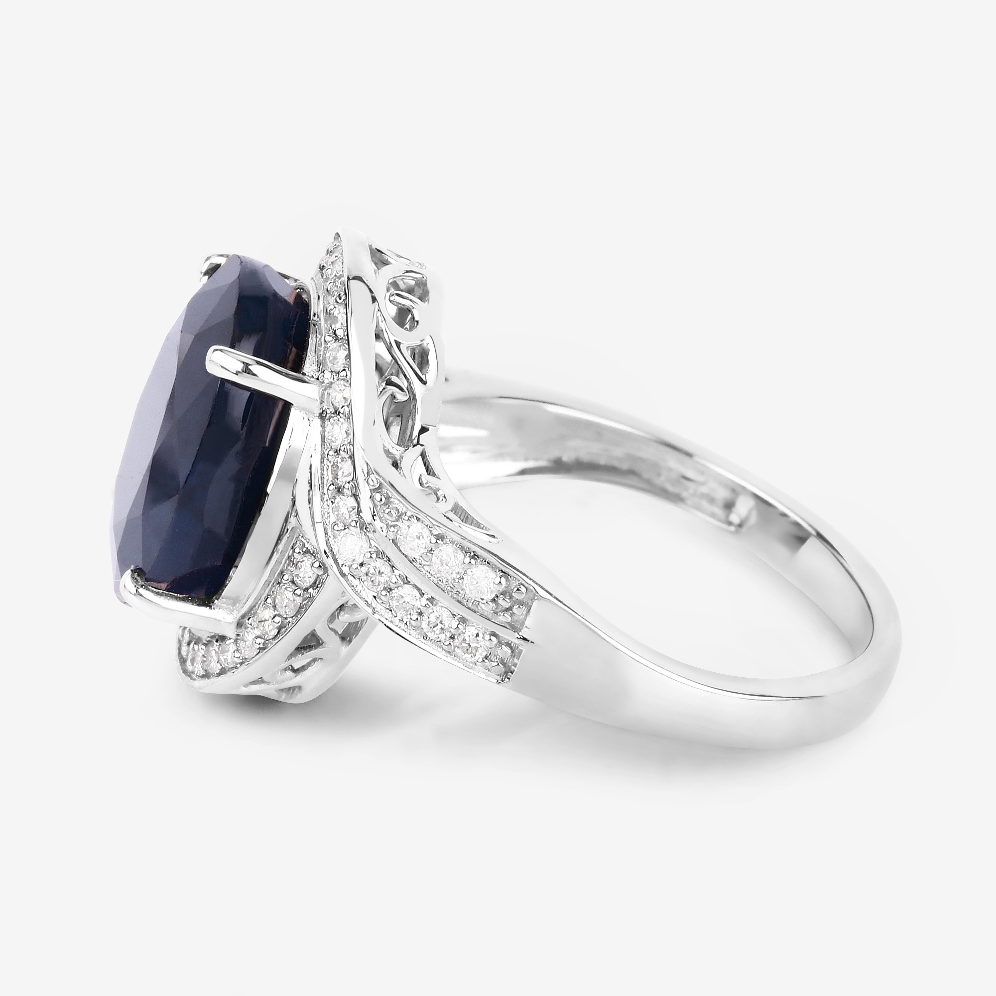Natural Blue Sapphire and Diamond Ring