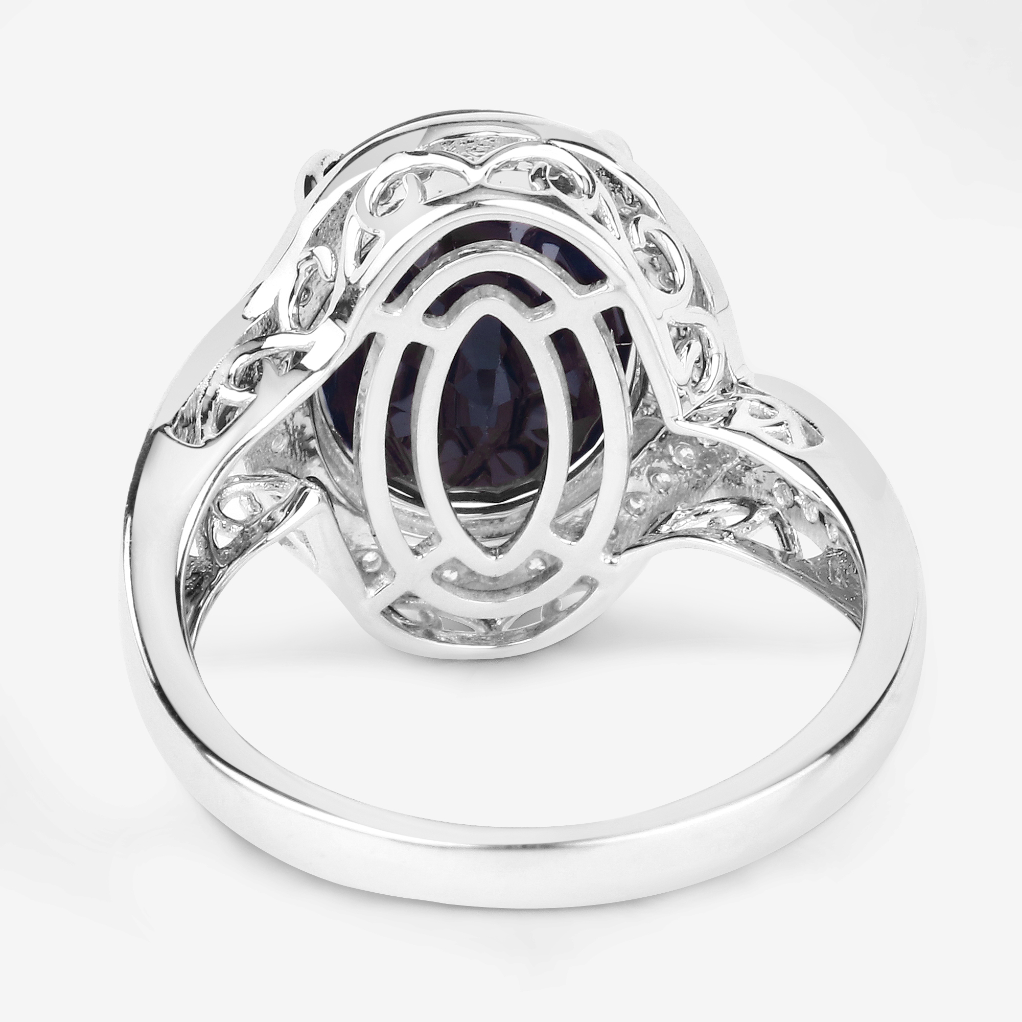 Natural Blue Sapphire and Diamond Ring