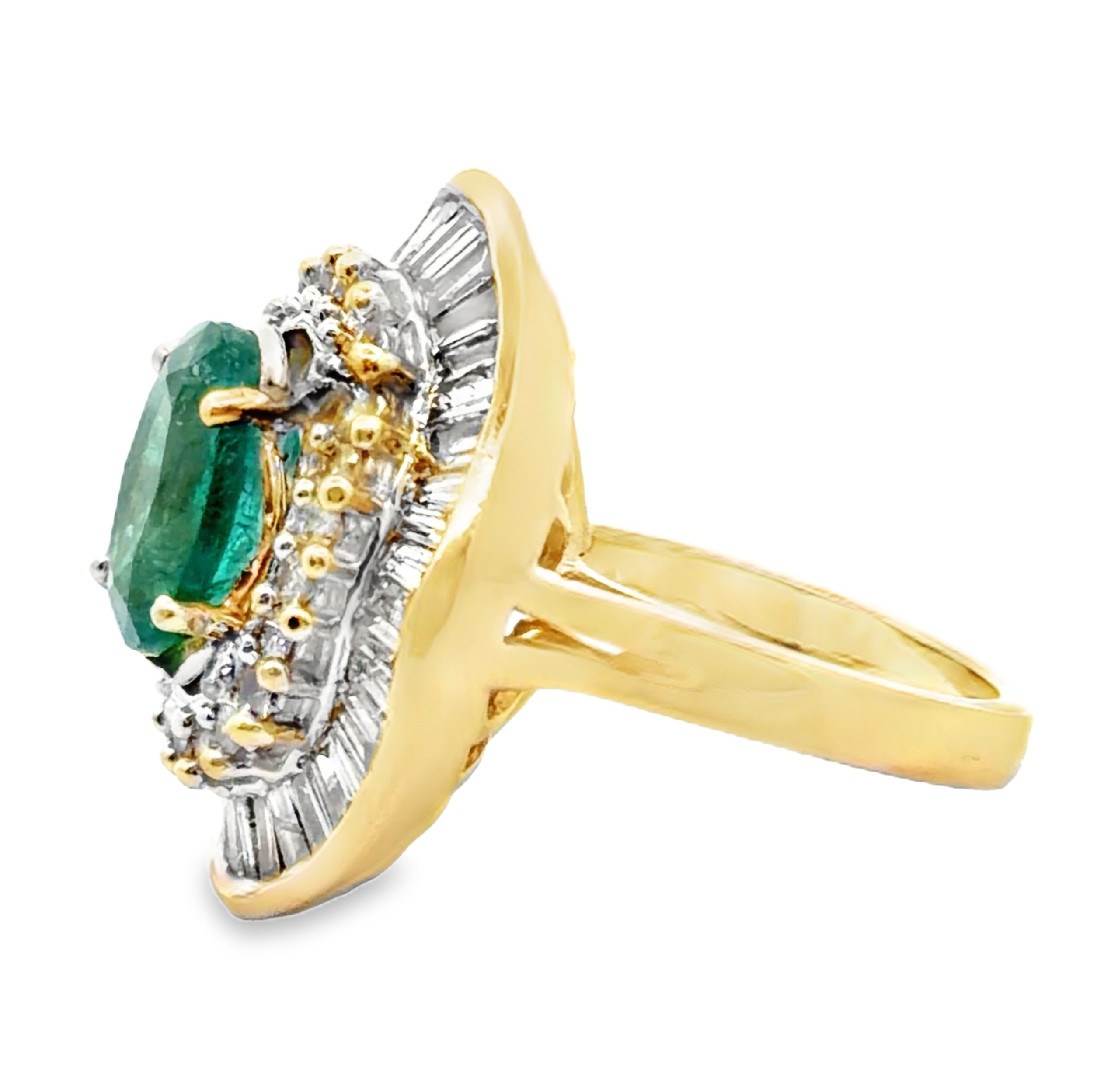 Natural Emerald and Diamond Ring