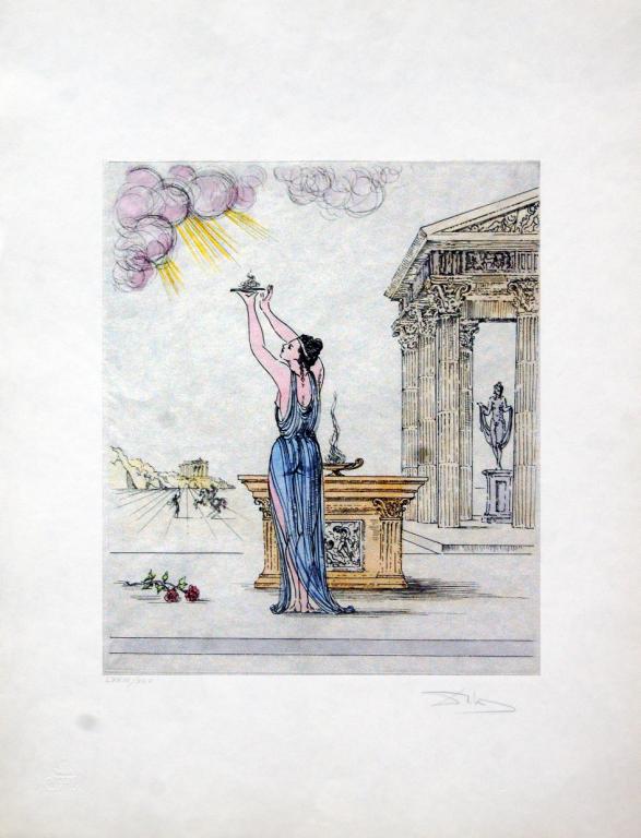 Salvador Dali Lithograph Hand Signed Dated 1971