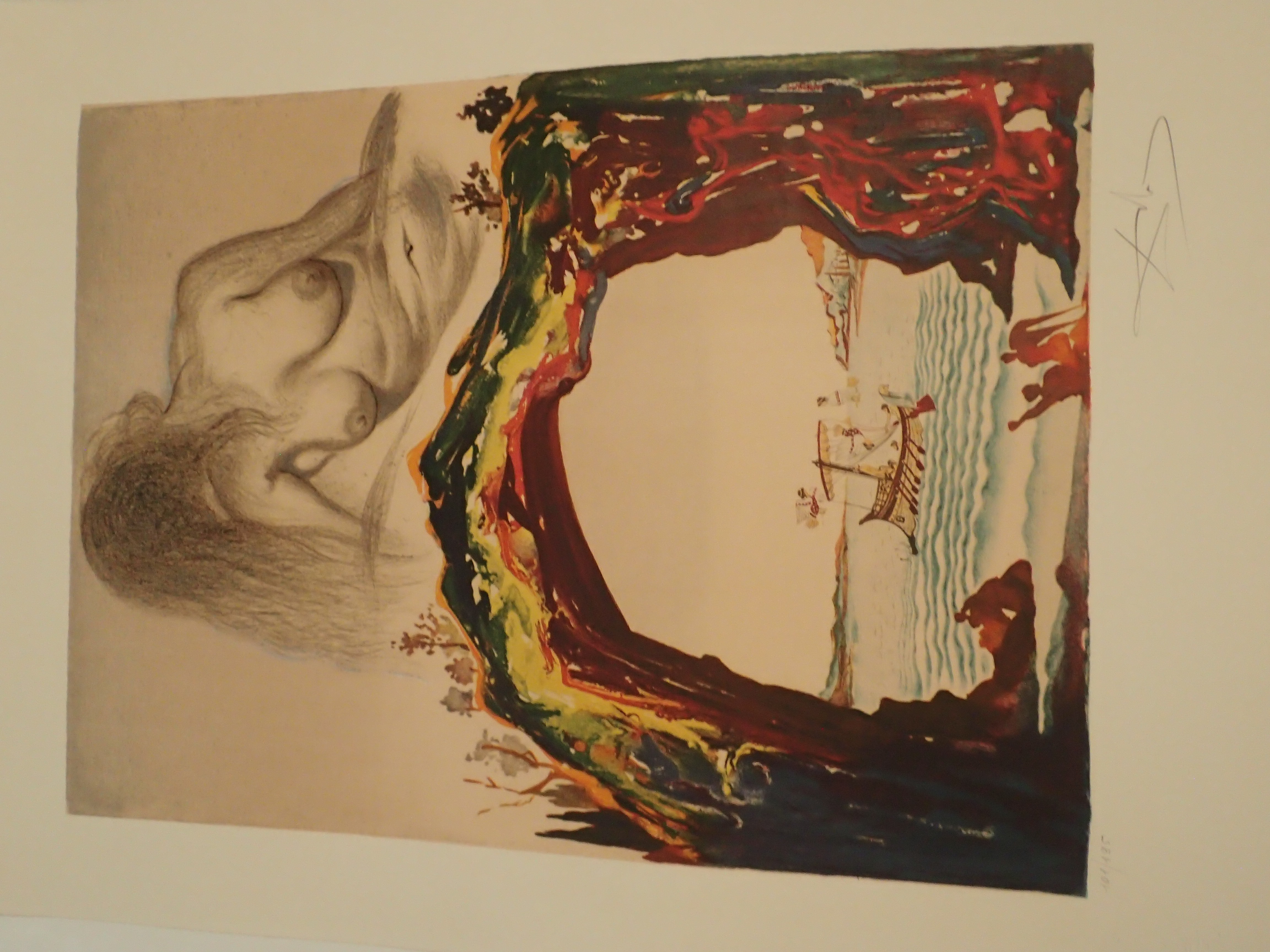 Salvador Dali Litho + Mixed Media Hand Signed