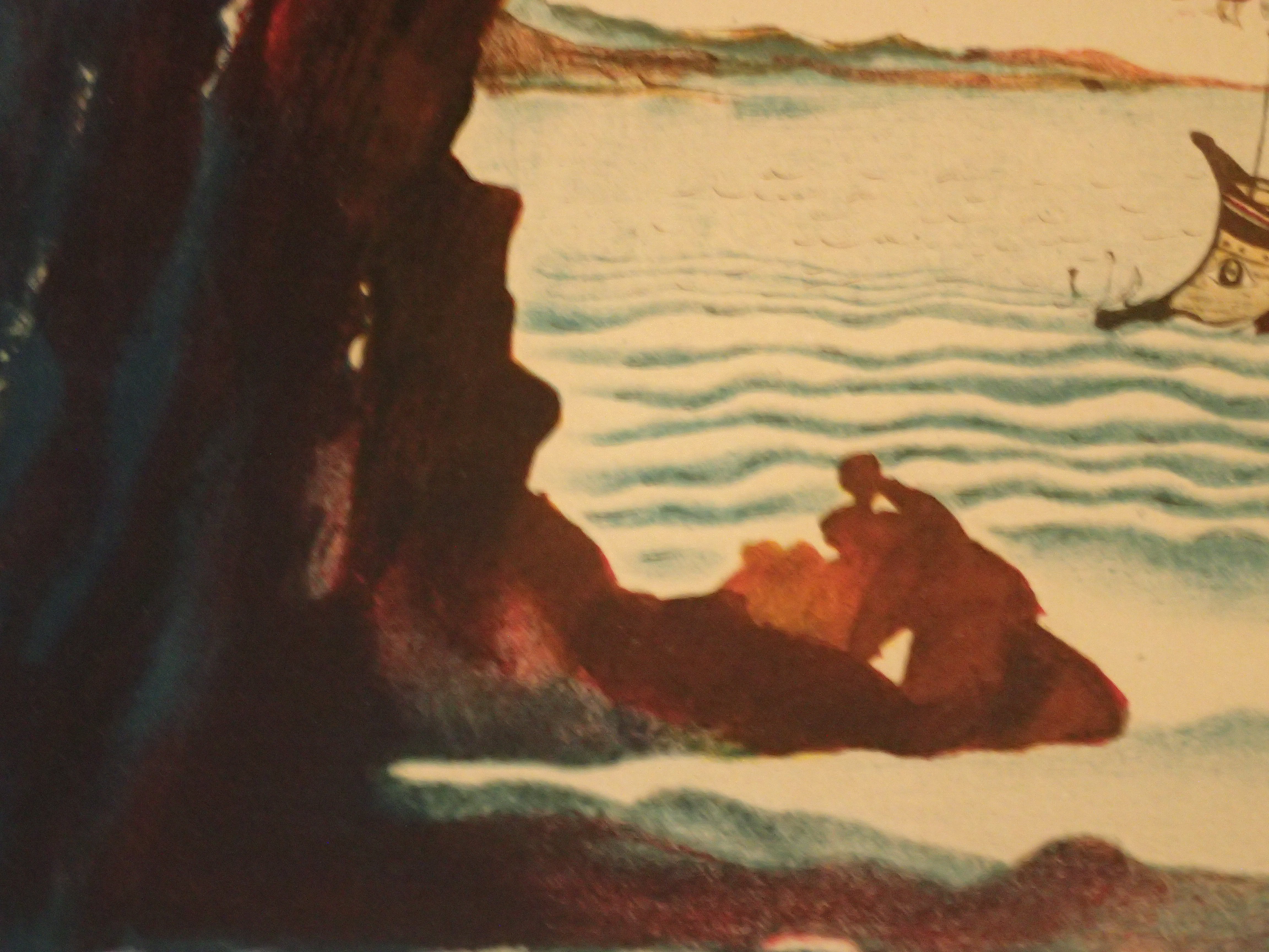 Salvador Dali Litho + Mixed Media Hand Signed
