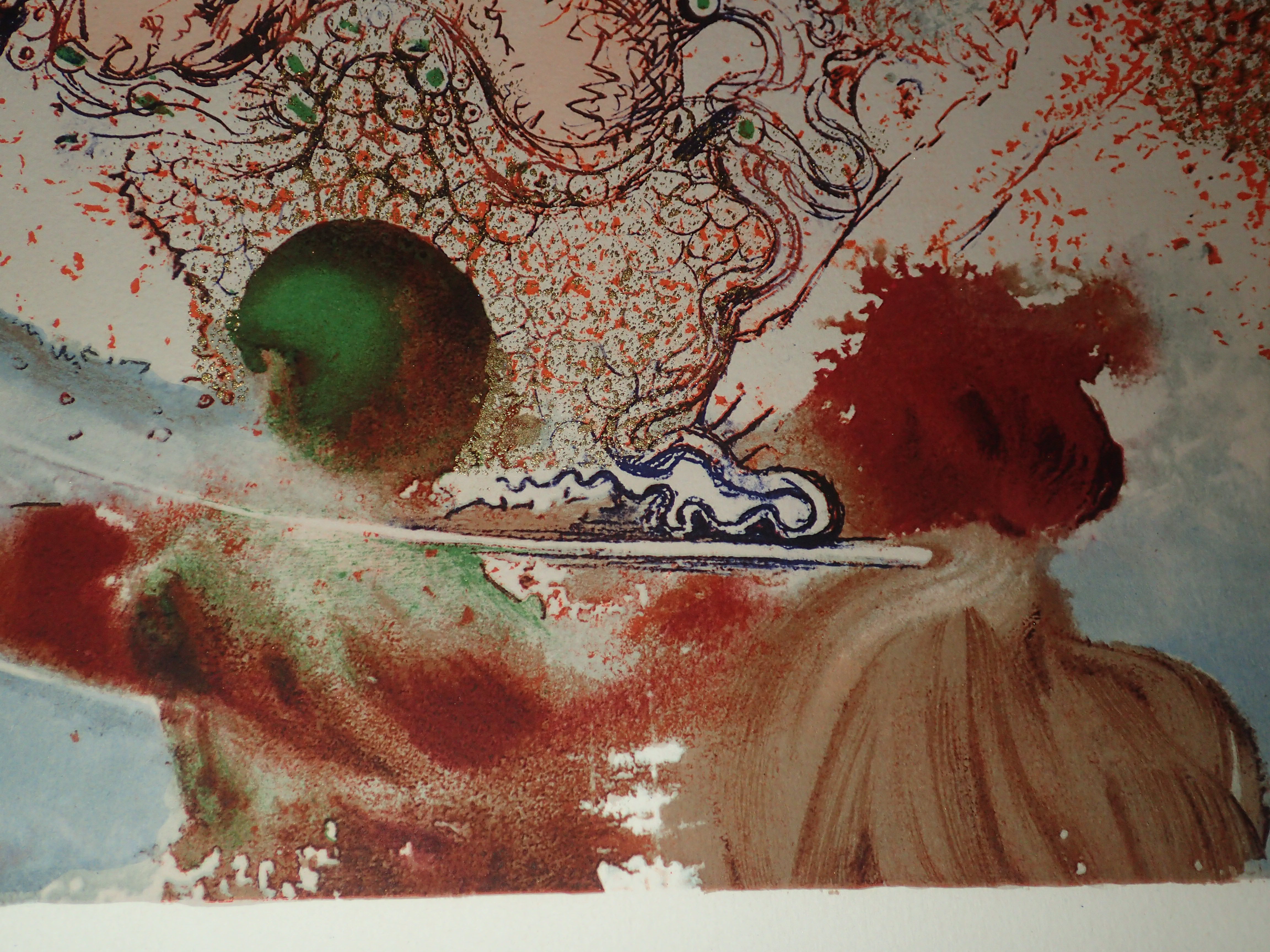 Salvador Dali Lithograph Mixed Media Hand Signed