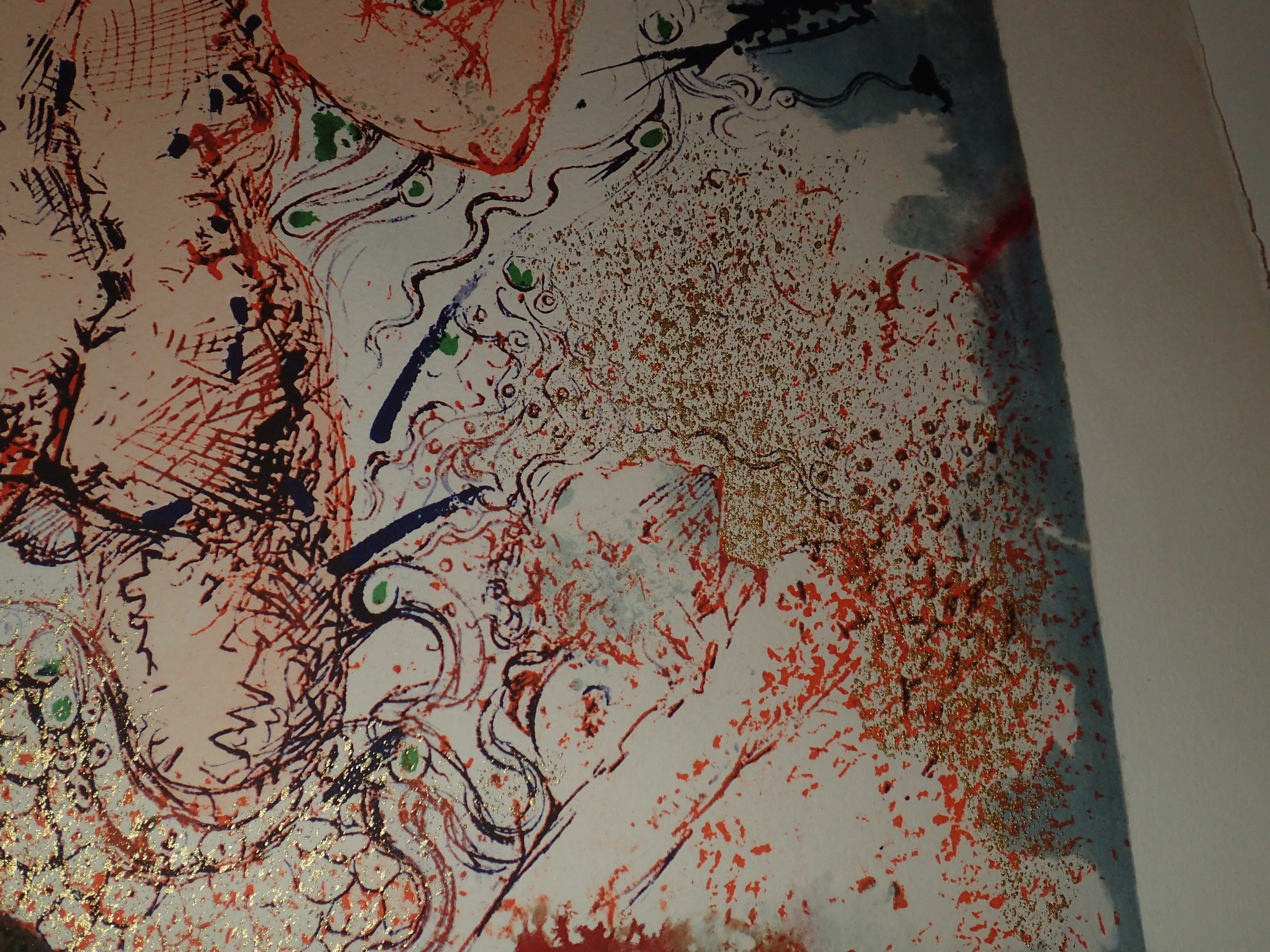 Salvador Dali Lithograph Mixed Media Hand Signed