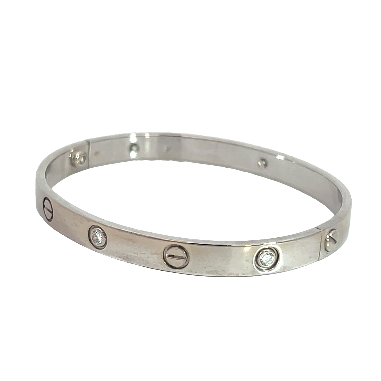 Cartier 18K White Gold & Diamond Love Bracelet (1988)
