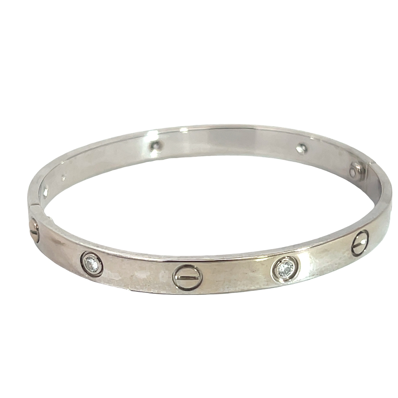 Cartier 18K White Gold & Diamond Love Bracelet (1988)