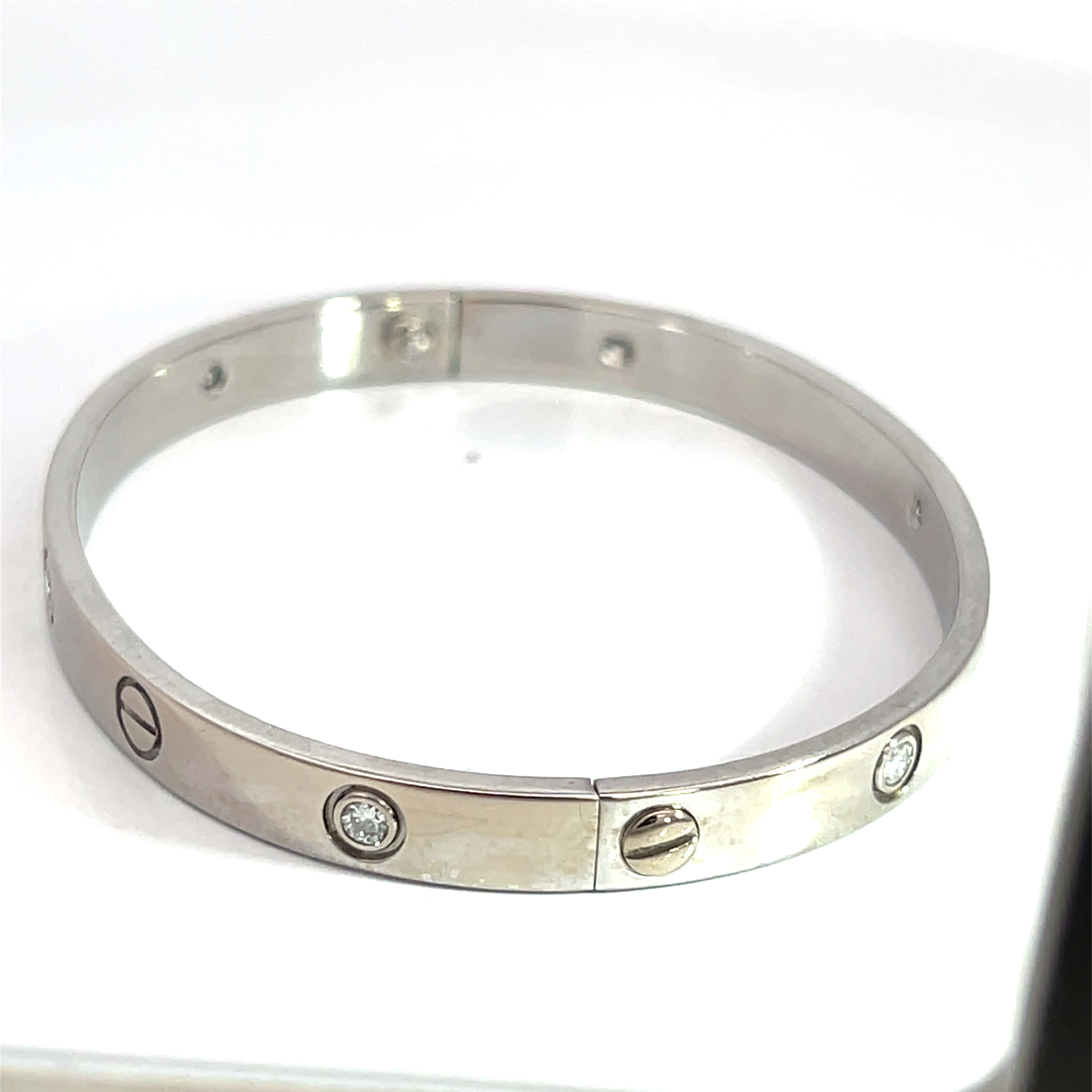 Cartier 18K White Gold & Diamond Love Bracelet (1988)