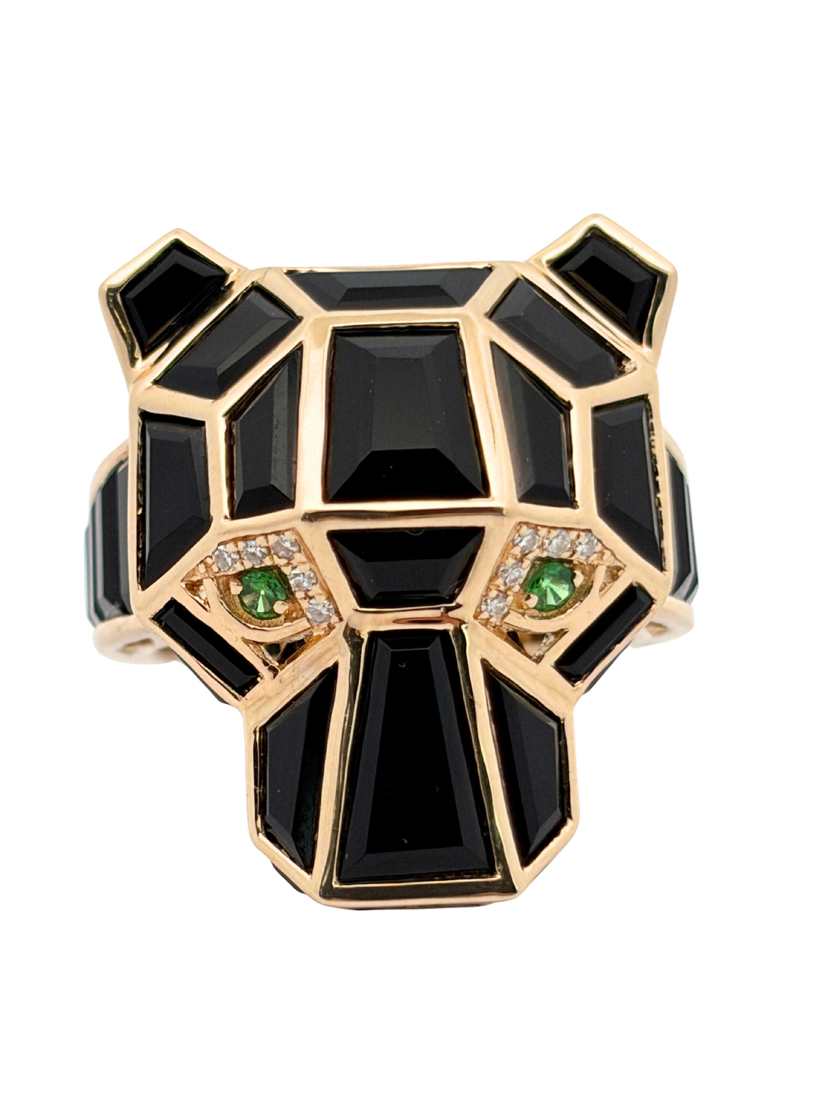 EFFY Panther Onyx, Diamond & Tsavorite Ring