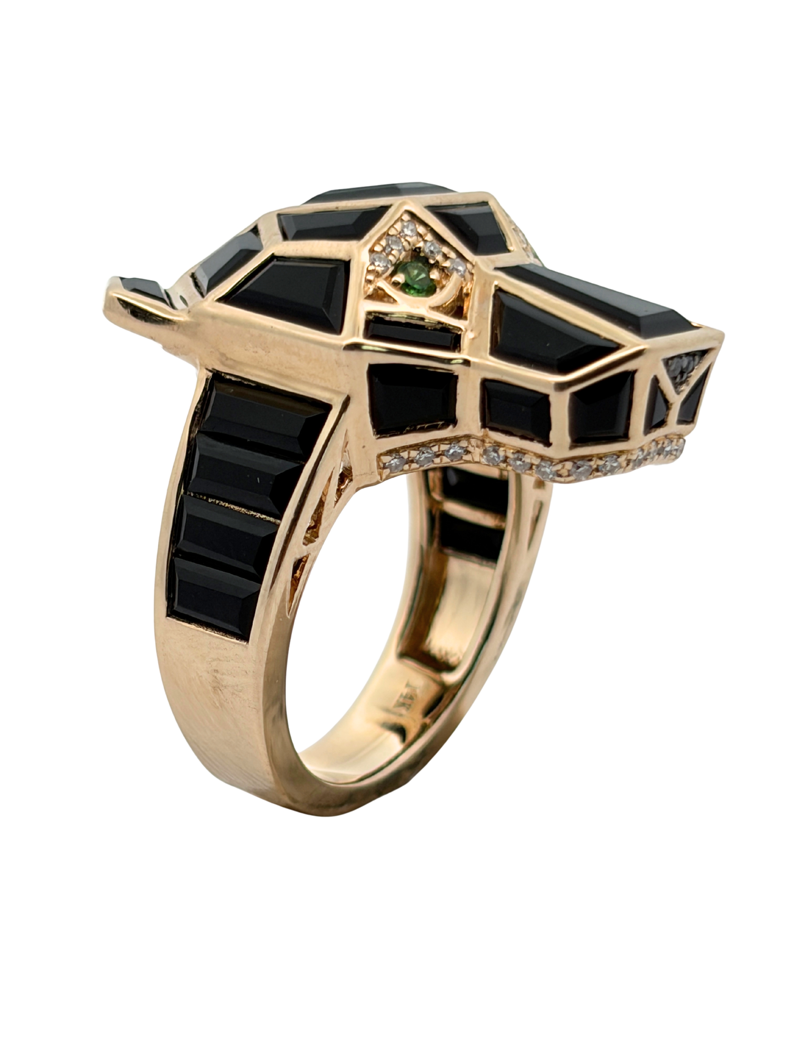 EFFY Panther Onyx, Diamond & Tsavorite Ring