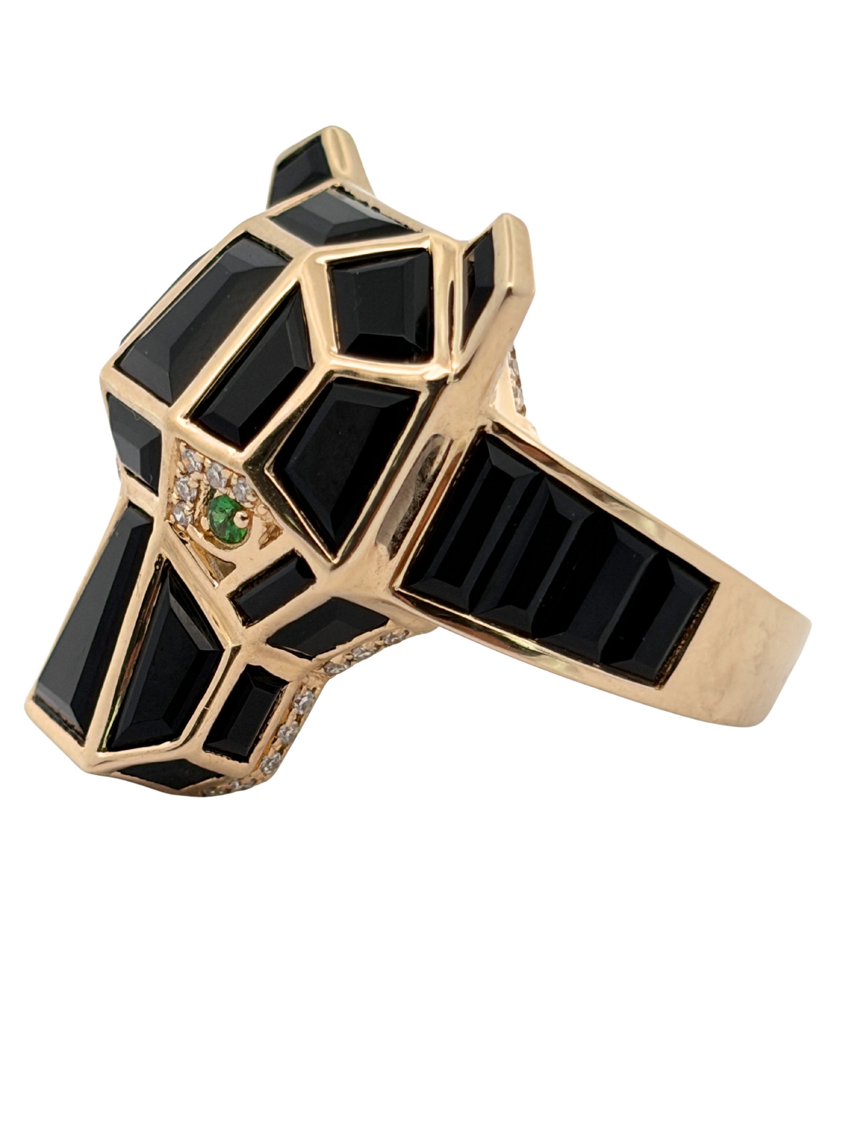 EFFY Panther Onyx, Diamond & Tsavorite Ring