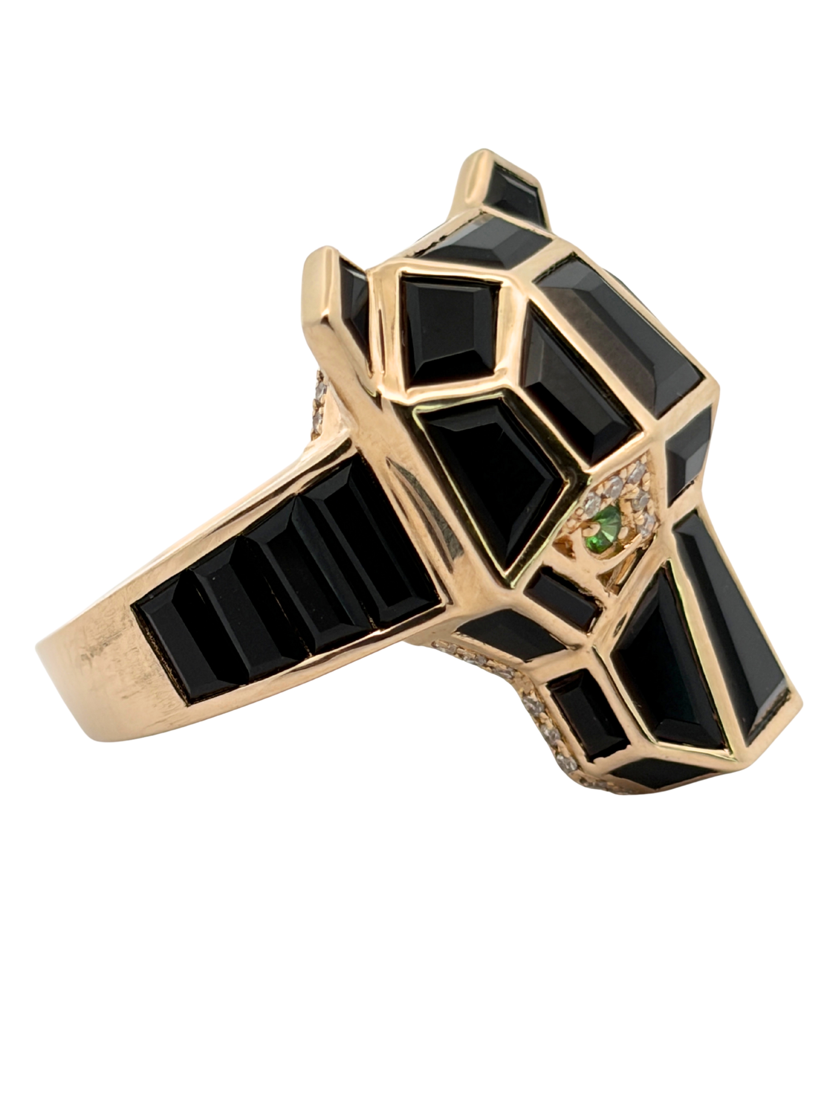 EFFY Panther Onyx, Diamond & Tsavorite Ring