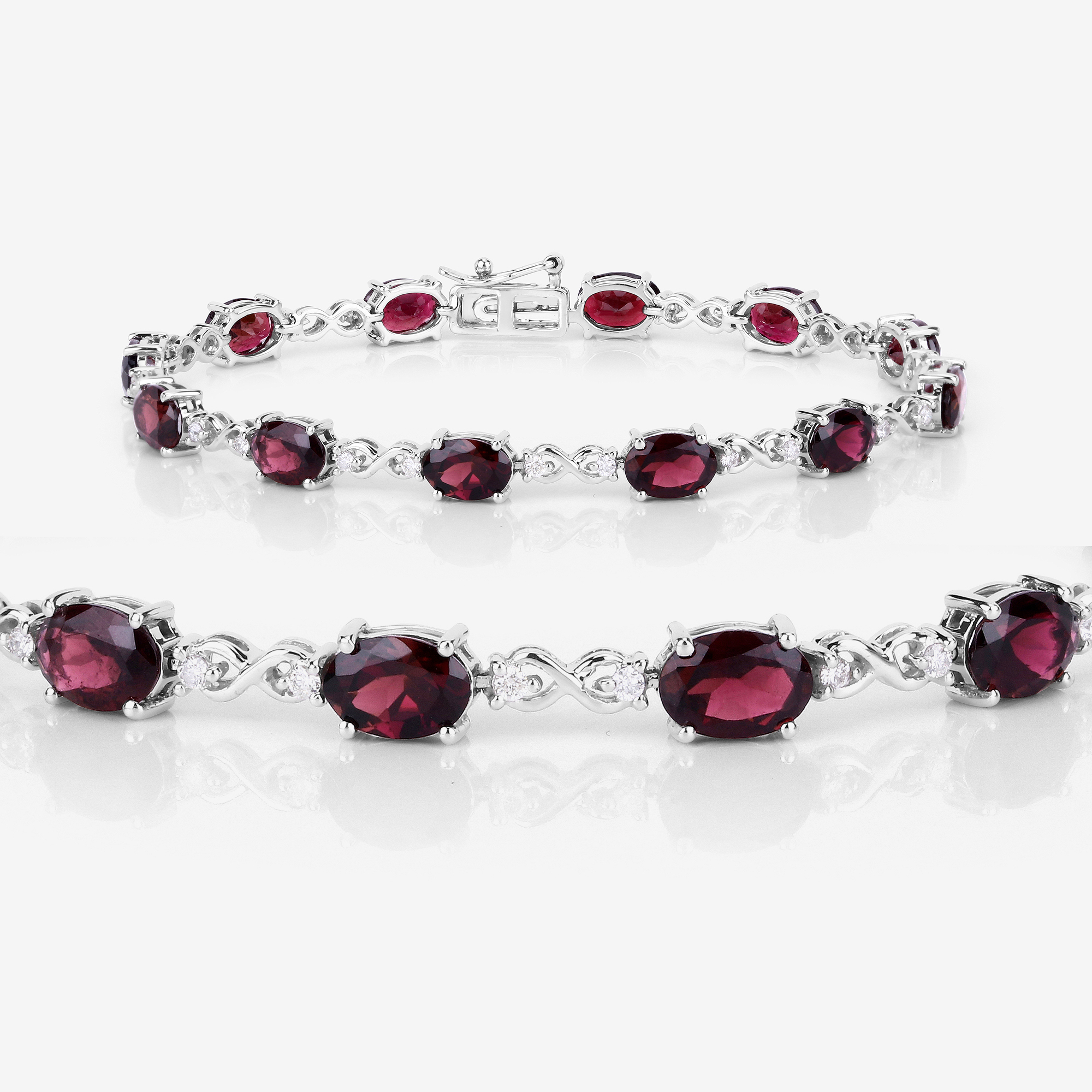 Earth Mined Pink Tourmaline and Diamond Bracelet