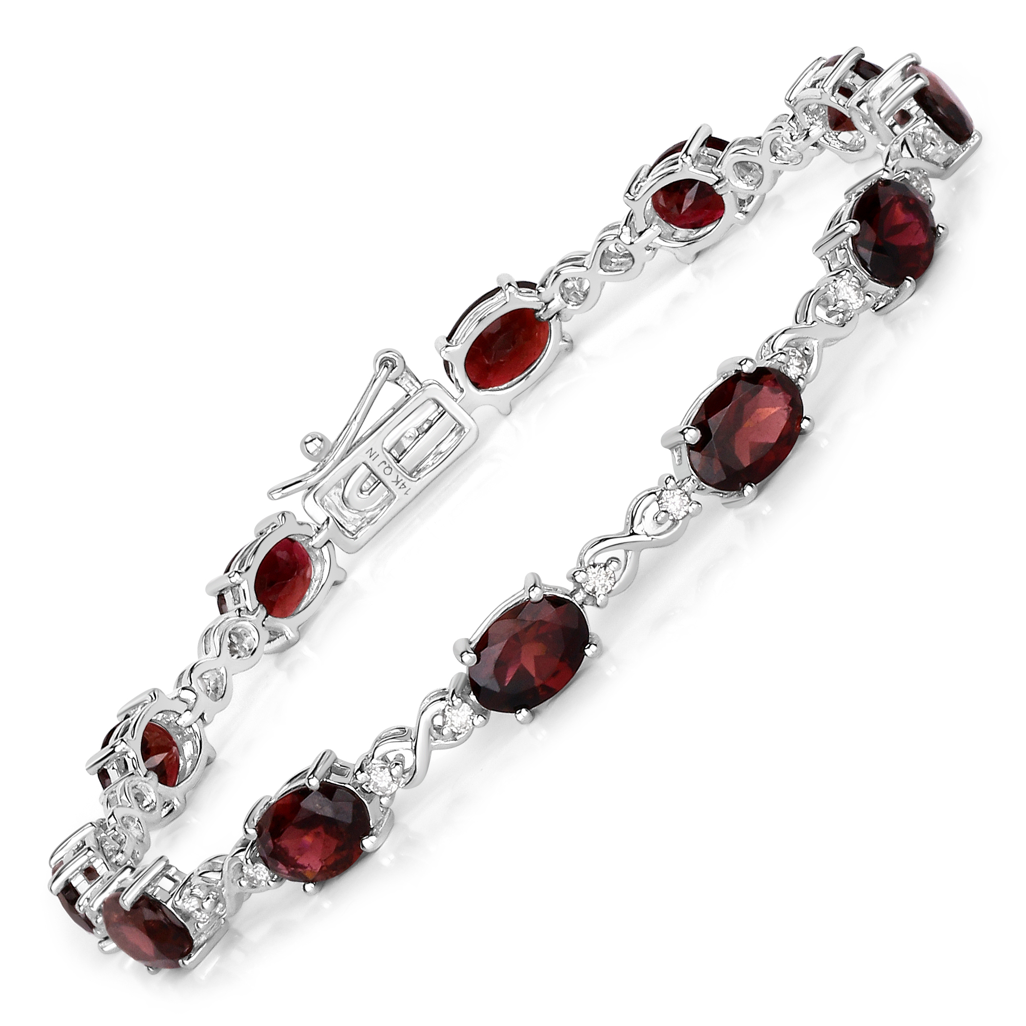 Earth Mined Pink Tourmaline and Diamond Bracelet