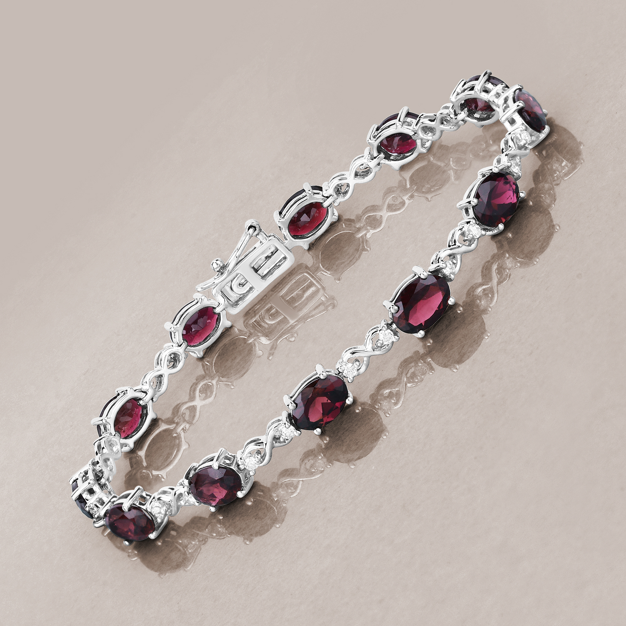 Earth Mined Pink Tourmaline and Diamond Bracelet
