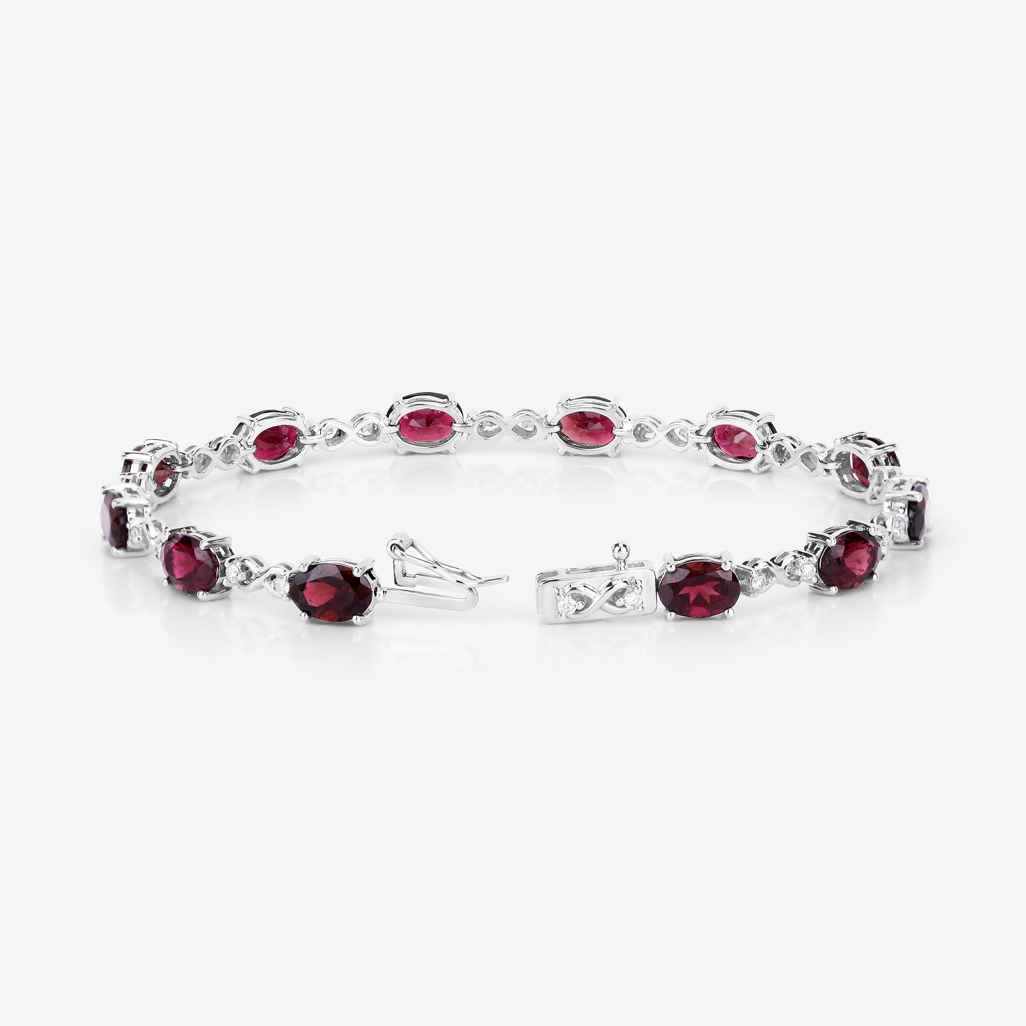Earth Mined Pink Tourmaline and Diamond Bracelet