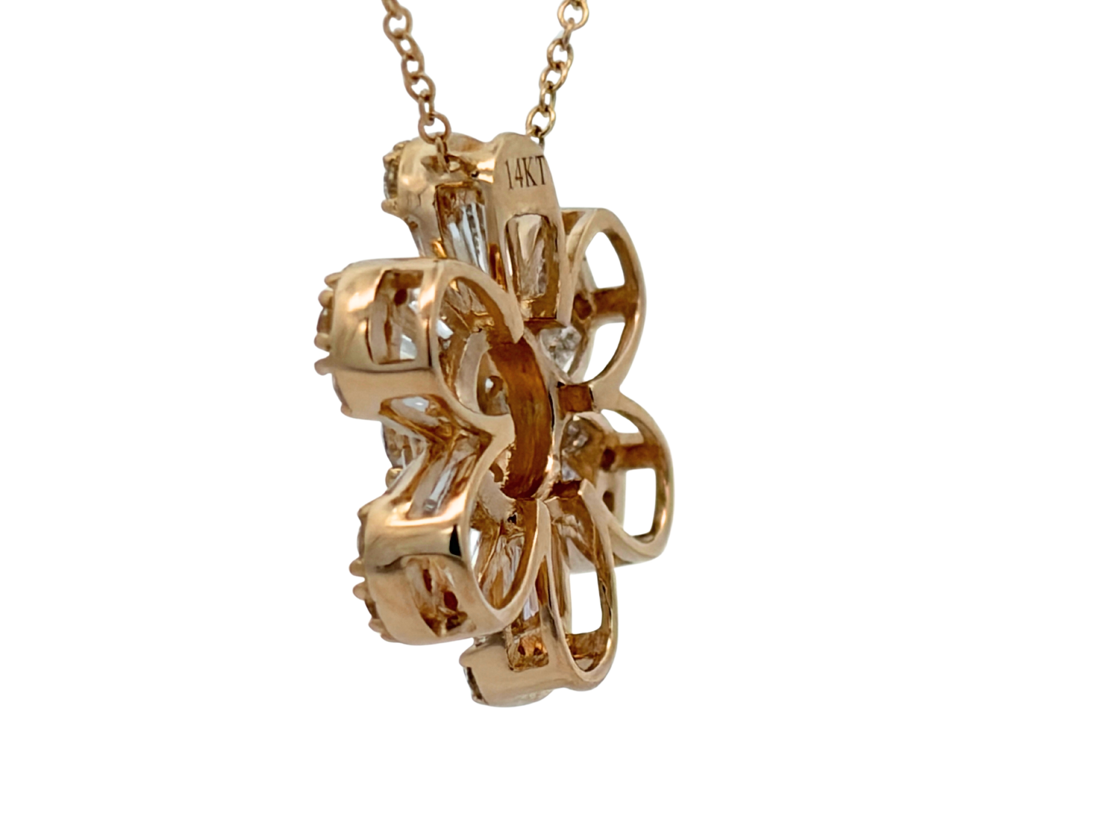Diamond Flower Pendant