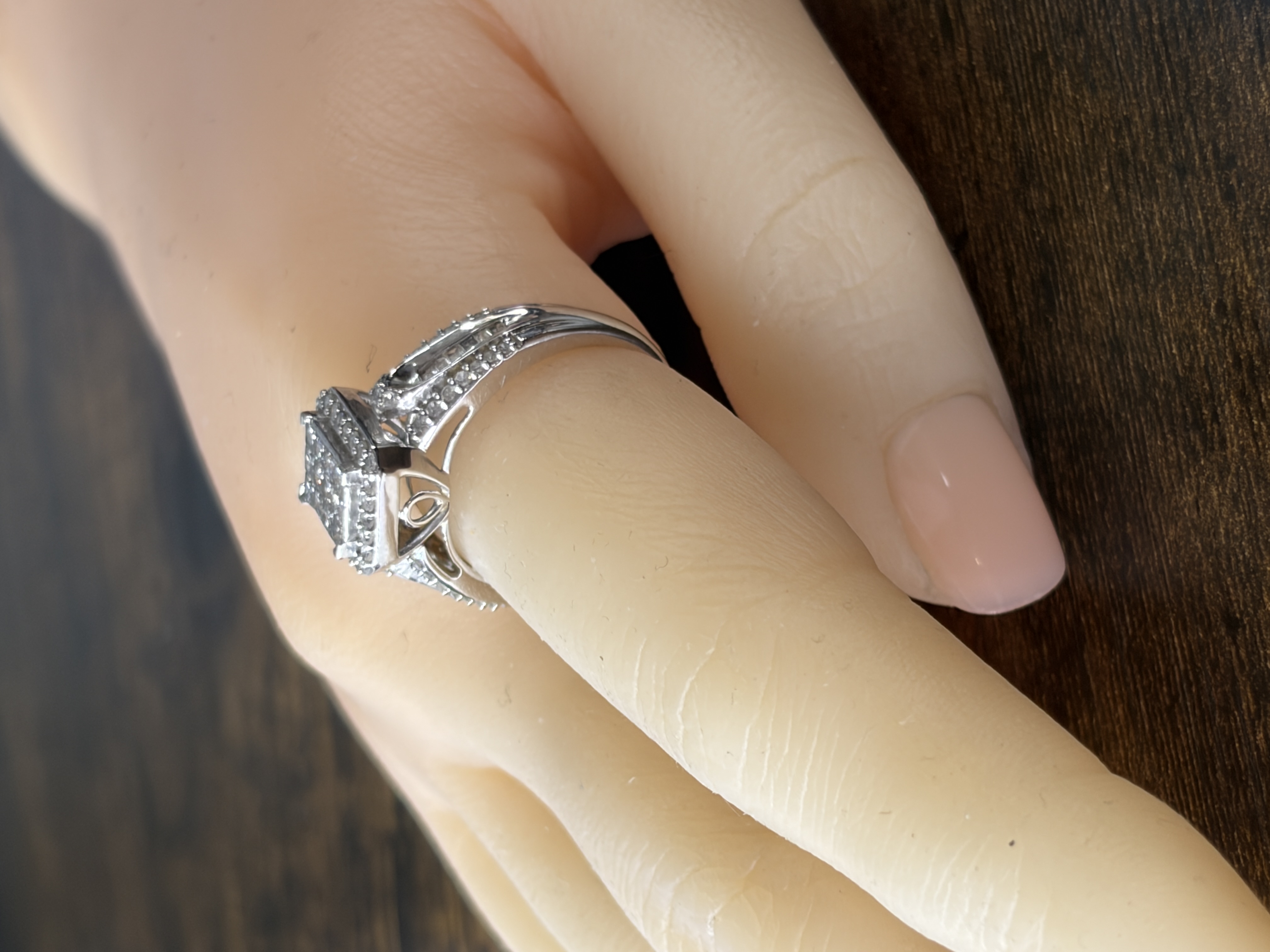 Invisible Set White Gold Halo Diamond Ring