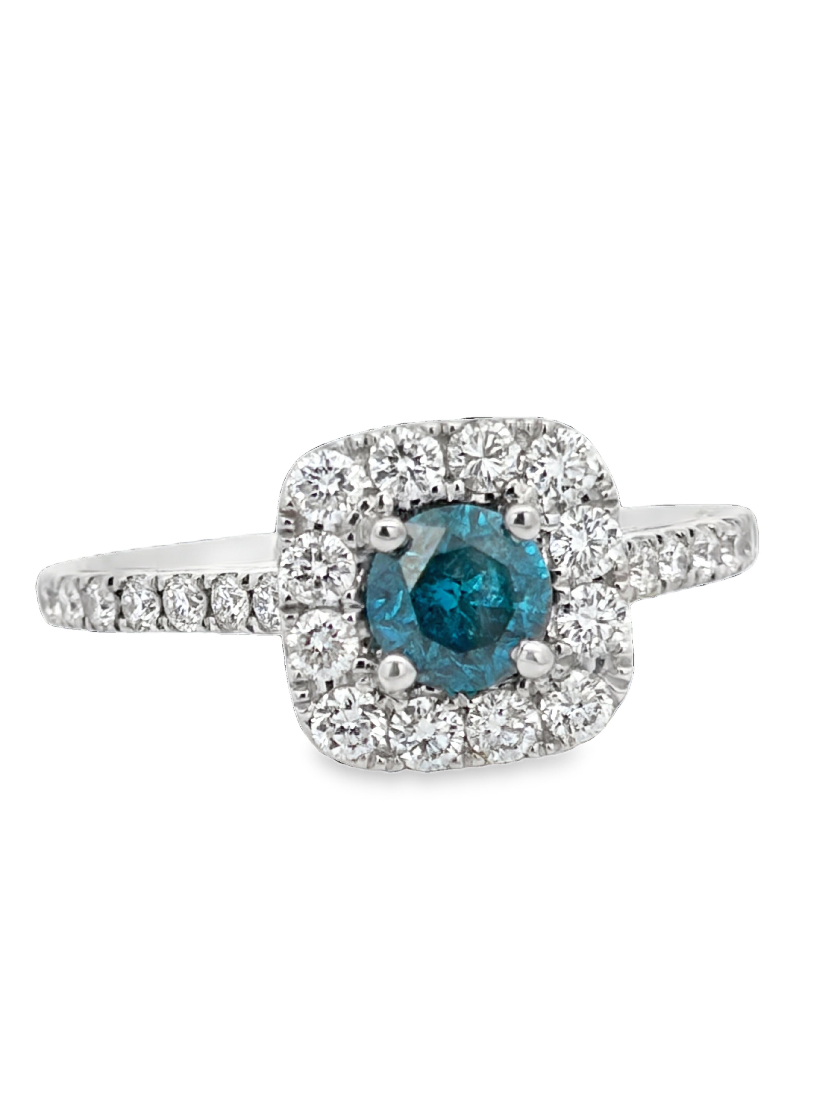 Blue & White Diamond Ring