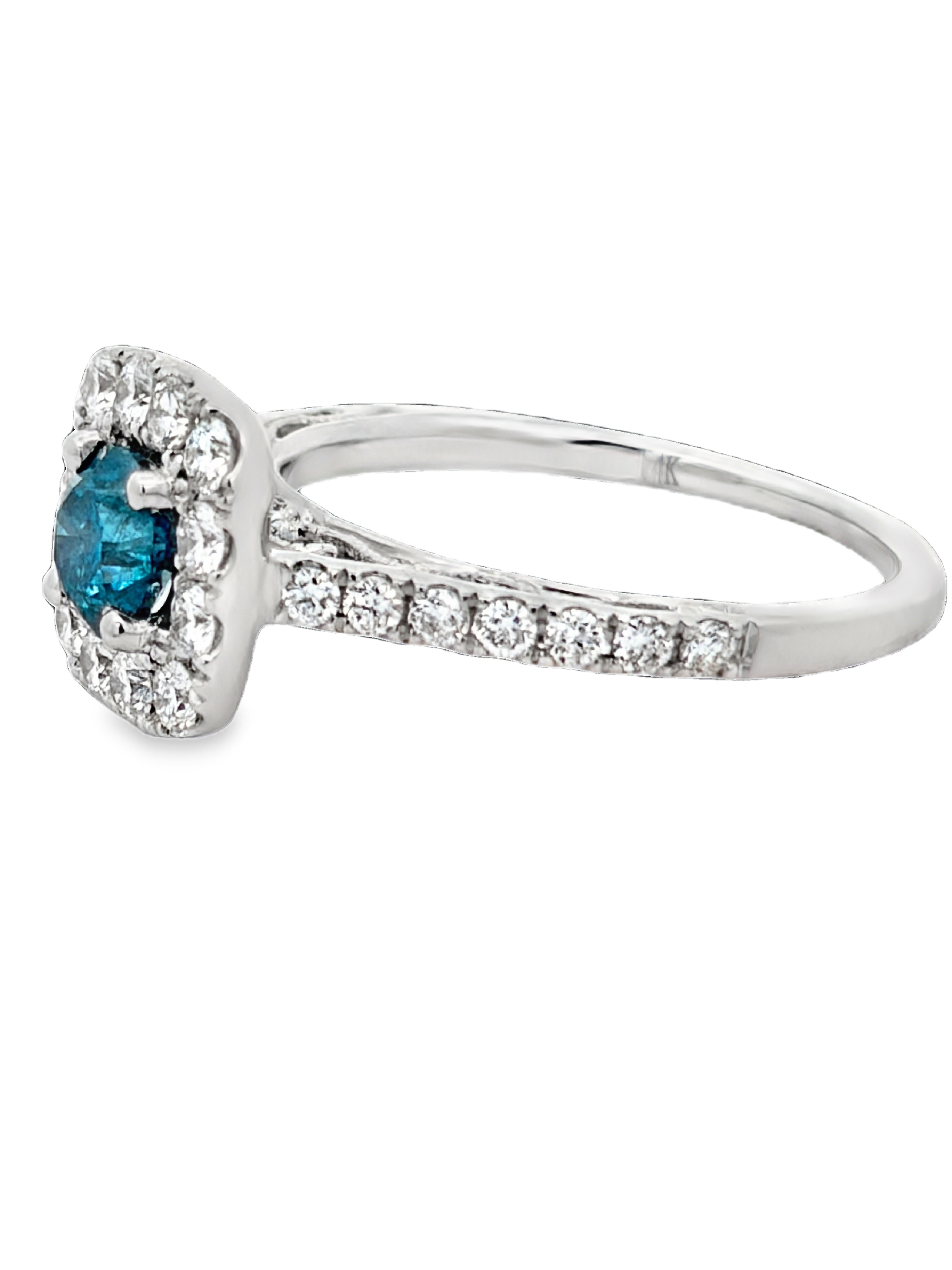 Blue & White Diamond Ring
