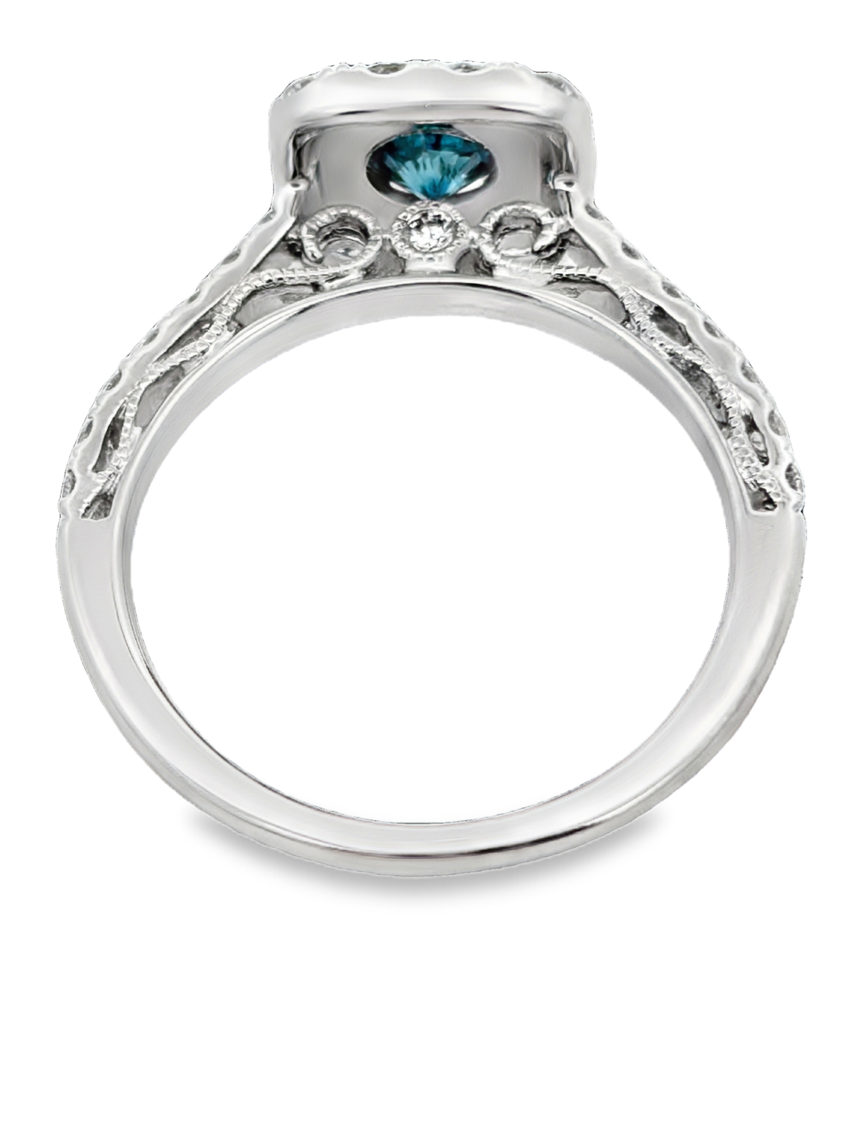 Blue & White Diamond Ring