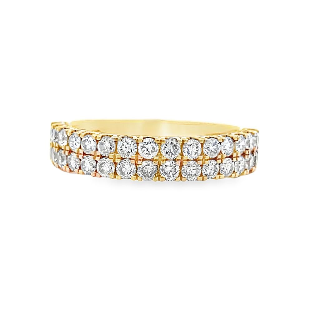 Double Row Diamond Band. MCE05/47-AYS 
This elegant band showcases two continuous rows of round 