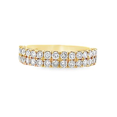 Double Row Diamond Band. MCE05/47-AYS 
This elegant band showcases two continuous rows of round 