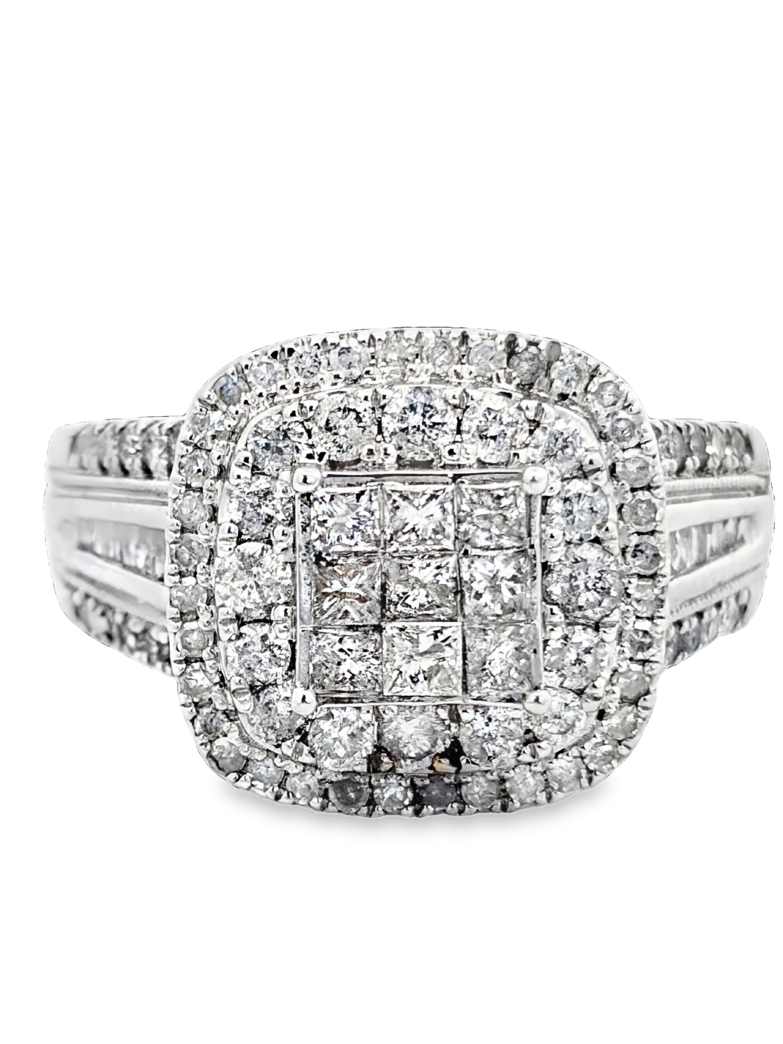 1.50 CTW Halo Diamond Bridal Set in White Gold